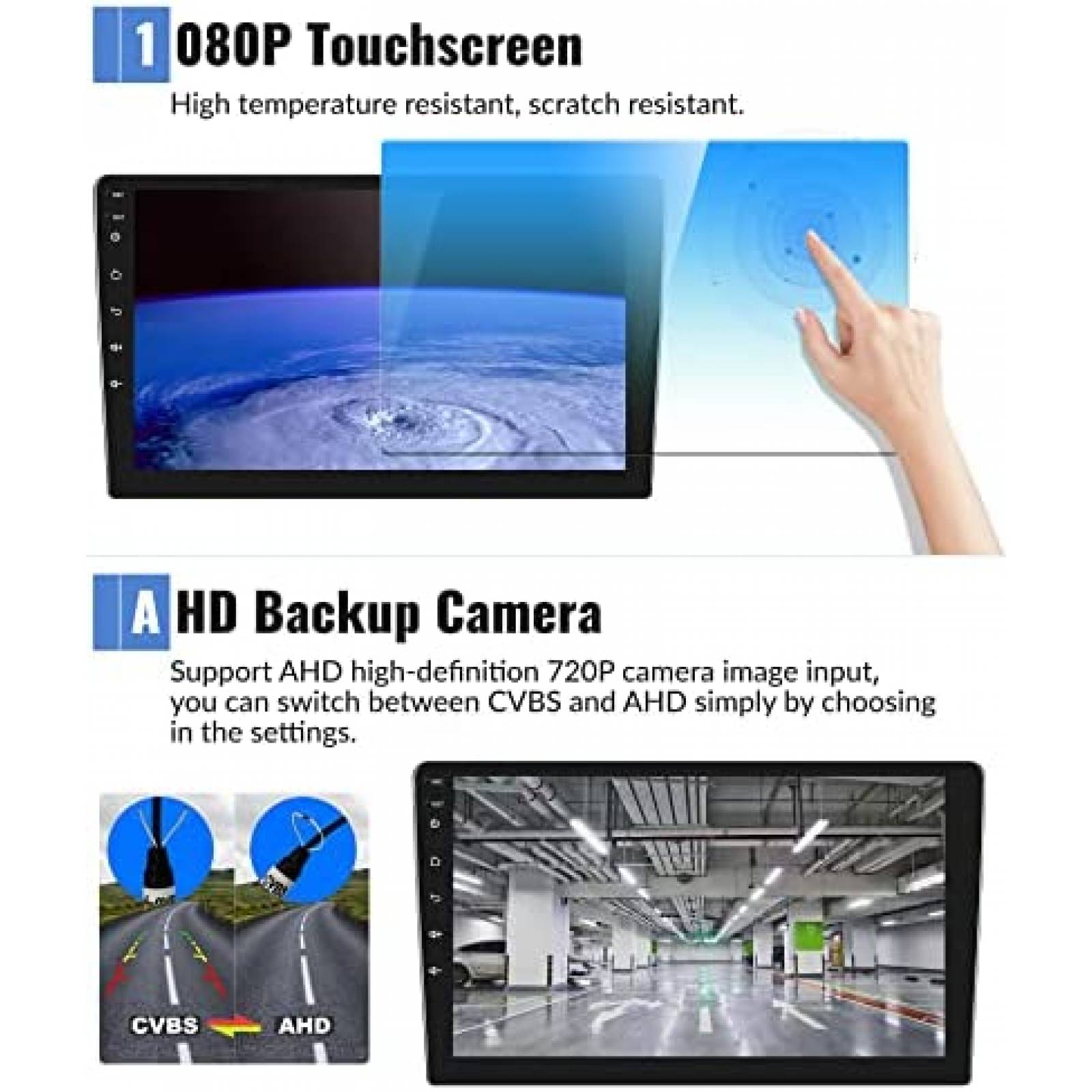 Estereo Auto Podofo 10.1" 2G+32G Android 11 Tactil -Negro