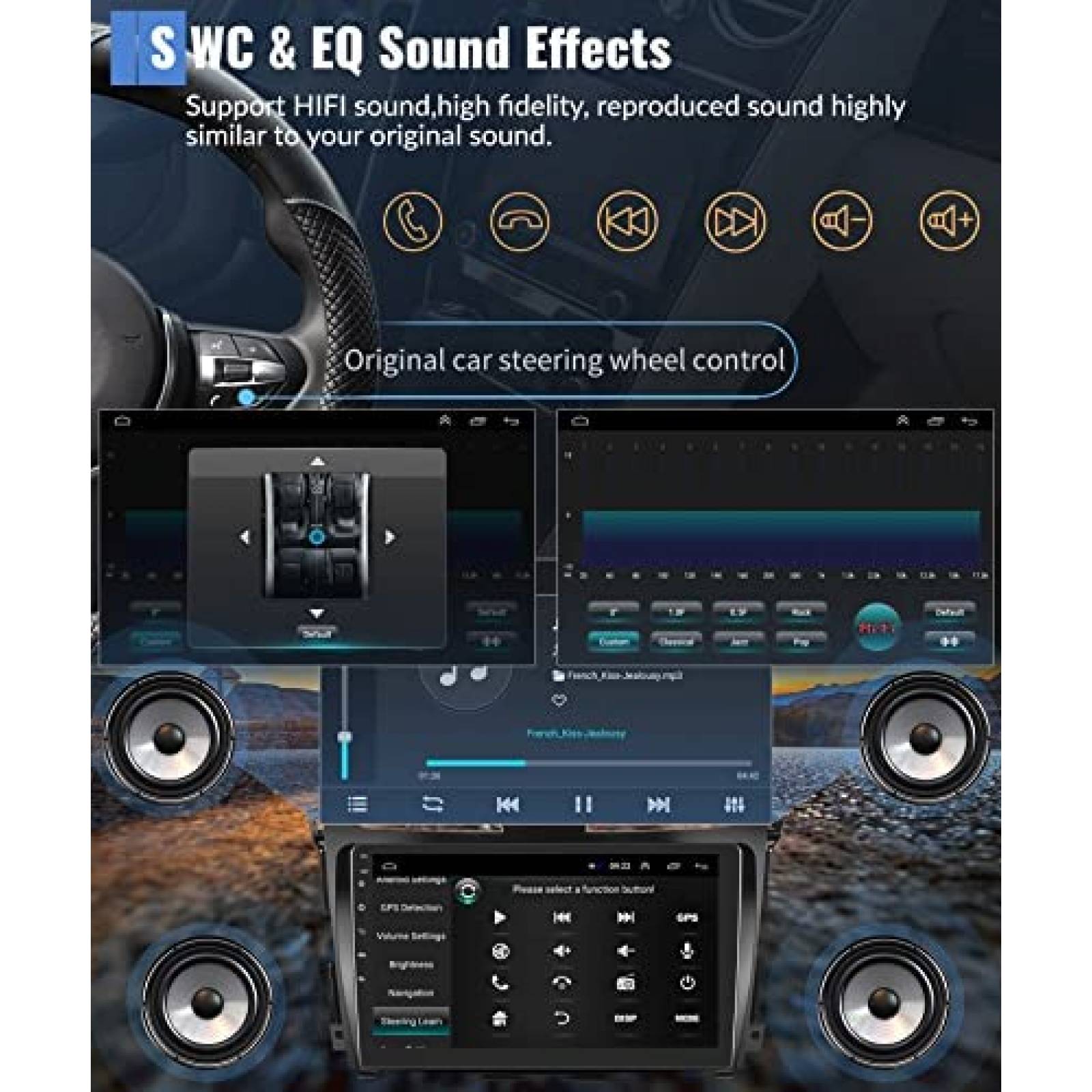 Estereo Auto Podofo 10.1" 2G+32G Android 11 Tactil -Negro