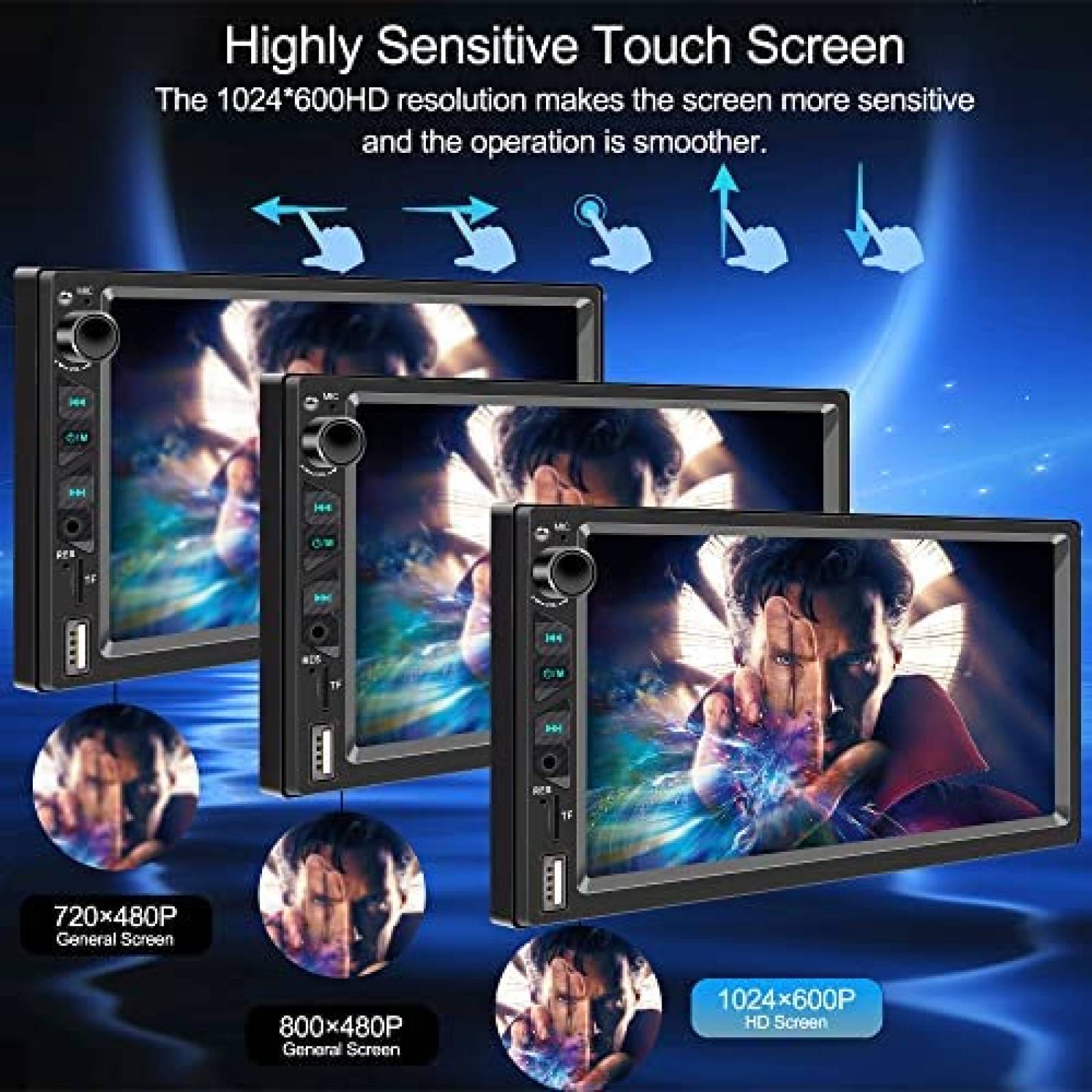 Estereo para Auto Kyltoor Double Din Bluetooth USB AM/FM