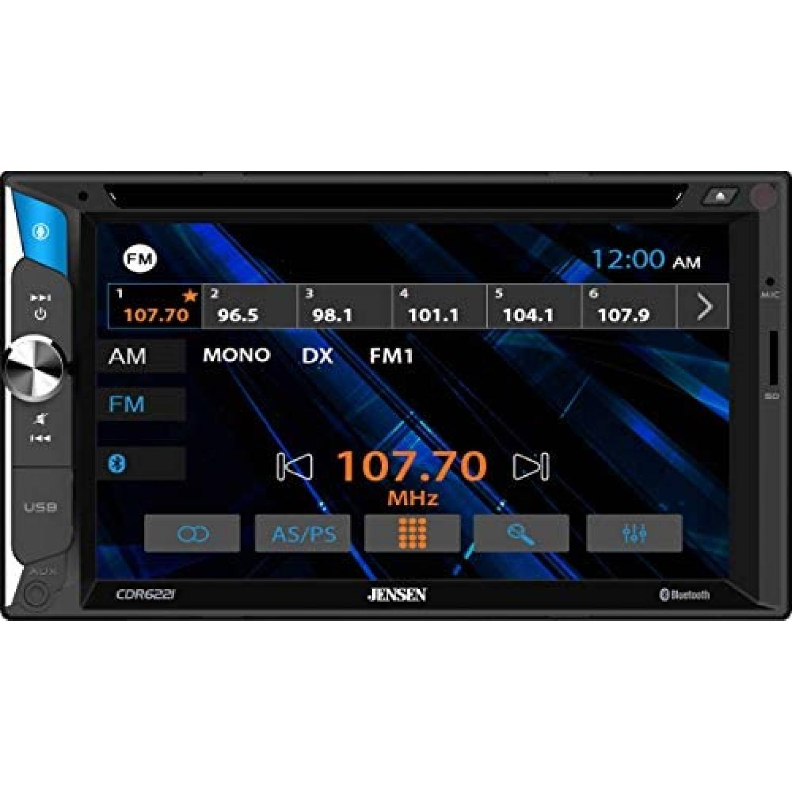 Estereo para Auto Jensen 6.2'' Tactil Bluetooth Con CD/DVD