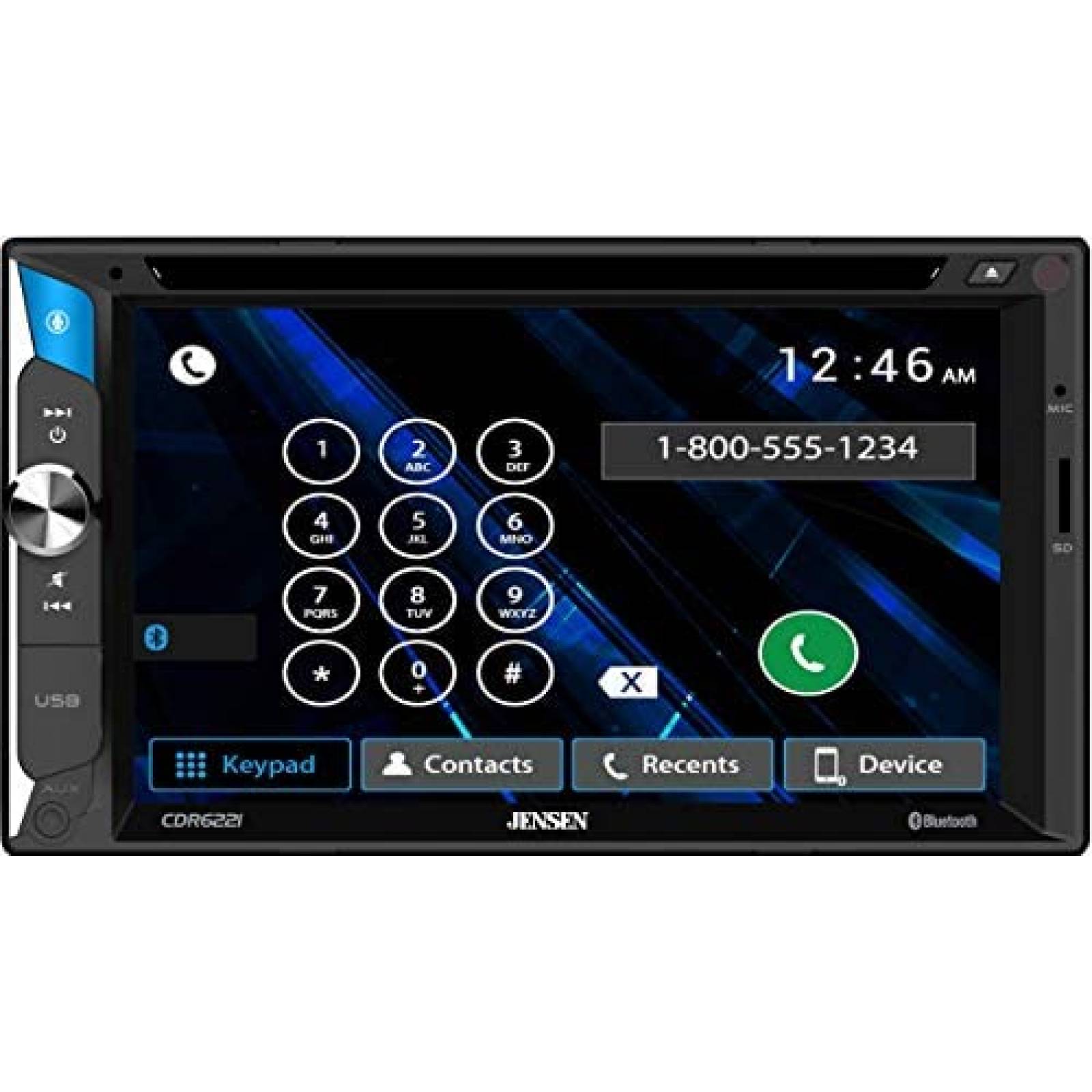Estereo para Auto Jensen 6.2'' Tactil Bluetooth Con CD/DVD