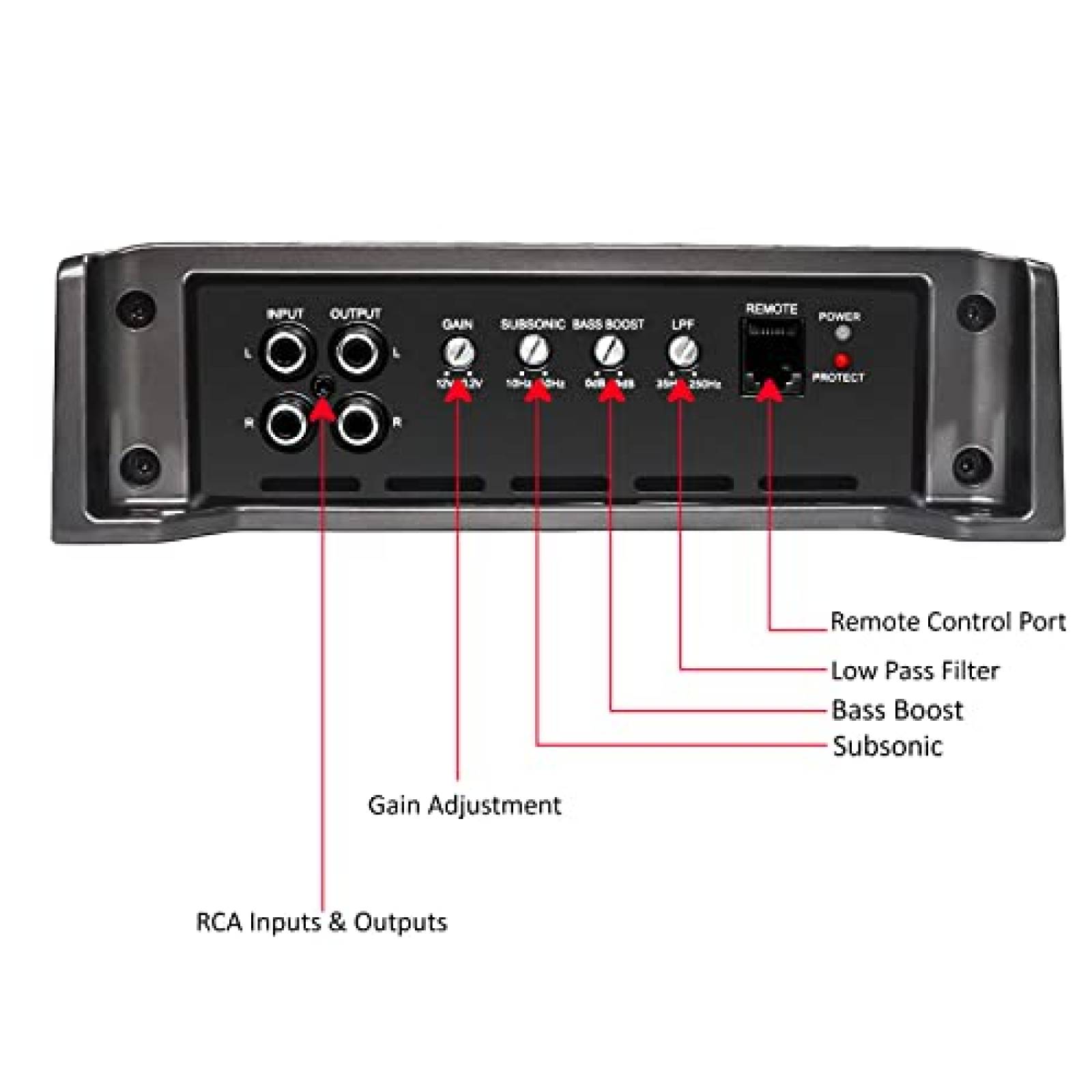 Amplificador para Carro Recoil RED1200-1 Clase D 2500W Mono