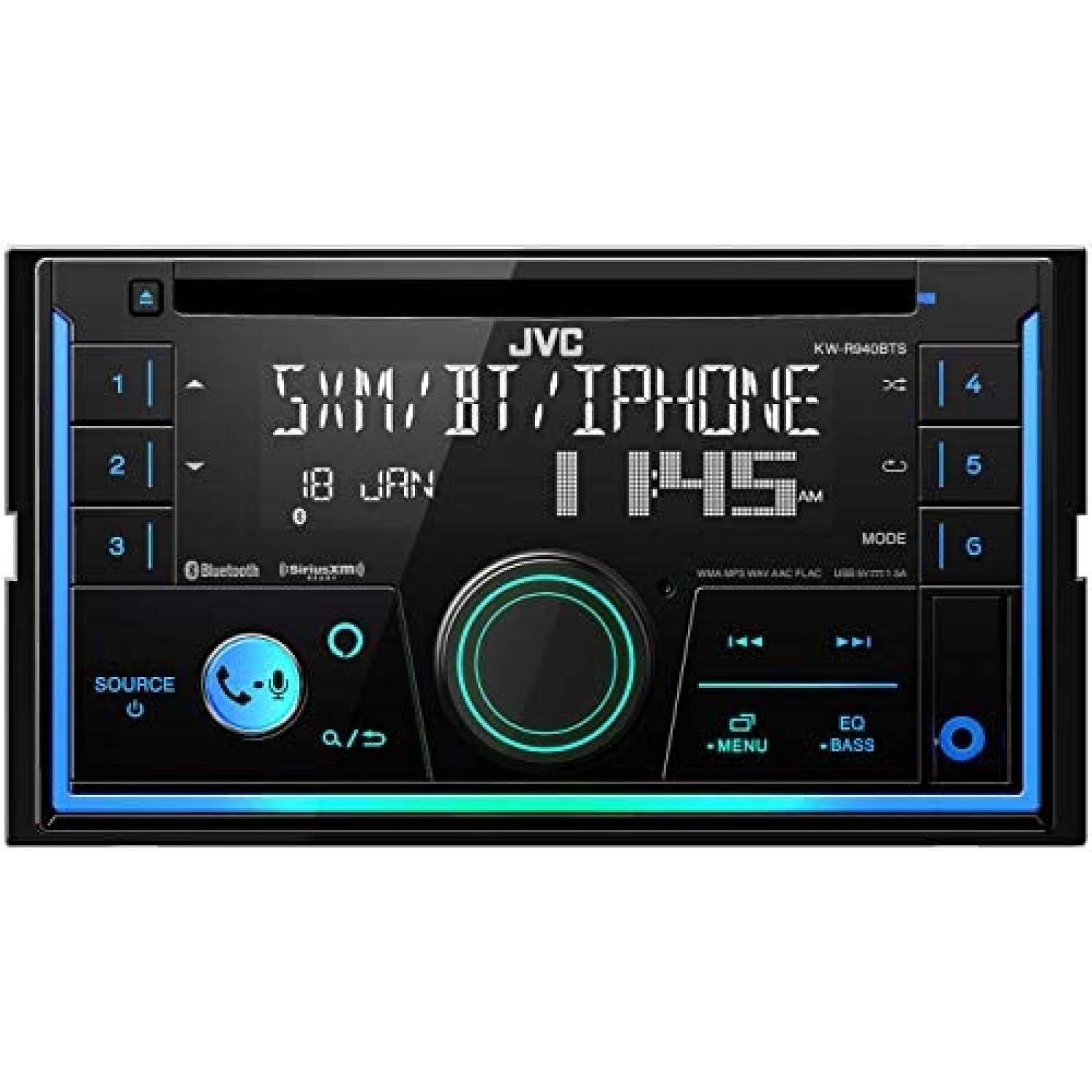 Estereo De Coche JVC Bluetooth Puerto USB LCD -Negro