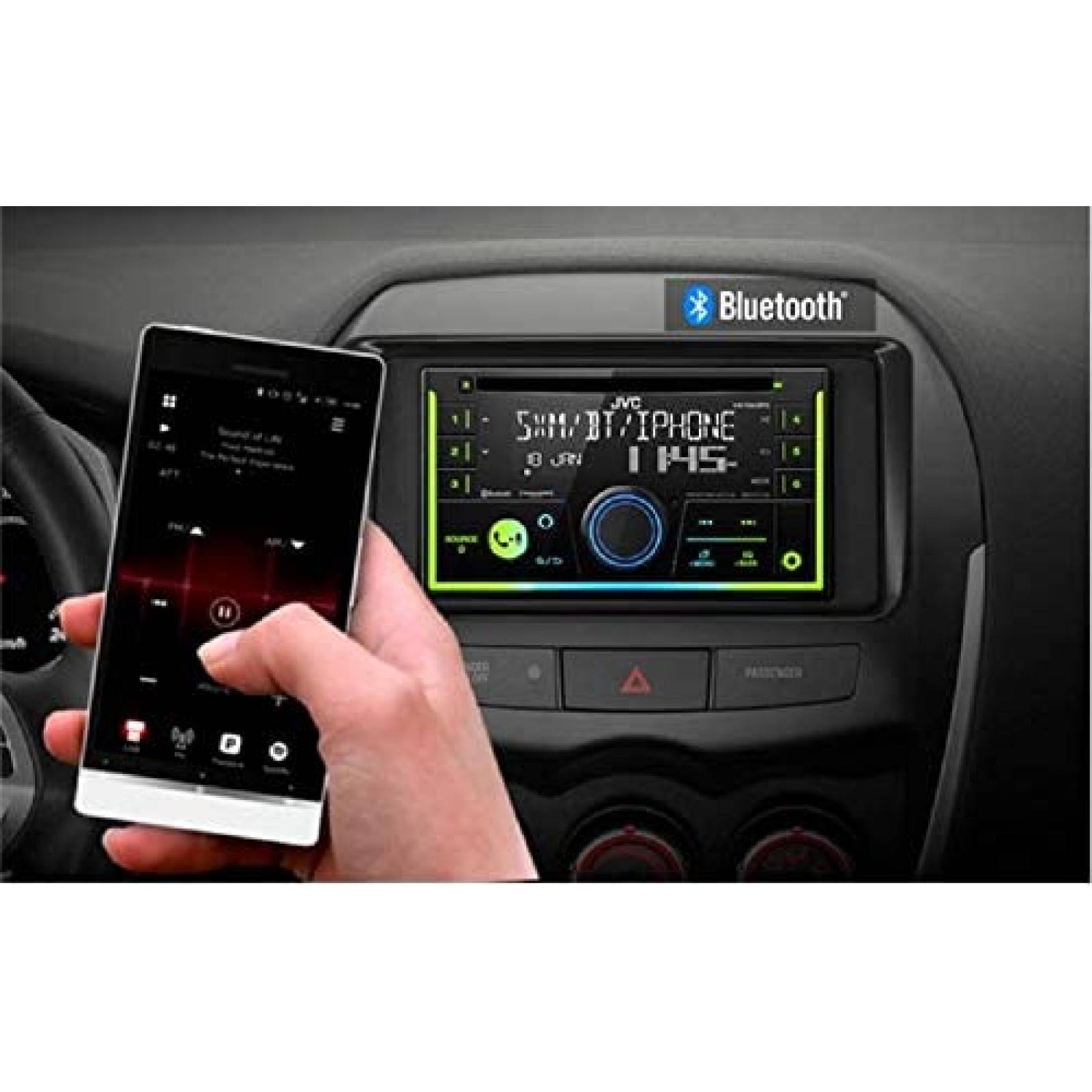 Estereo De Coche JVC Bluetooth Puerto USB LCD -Negro