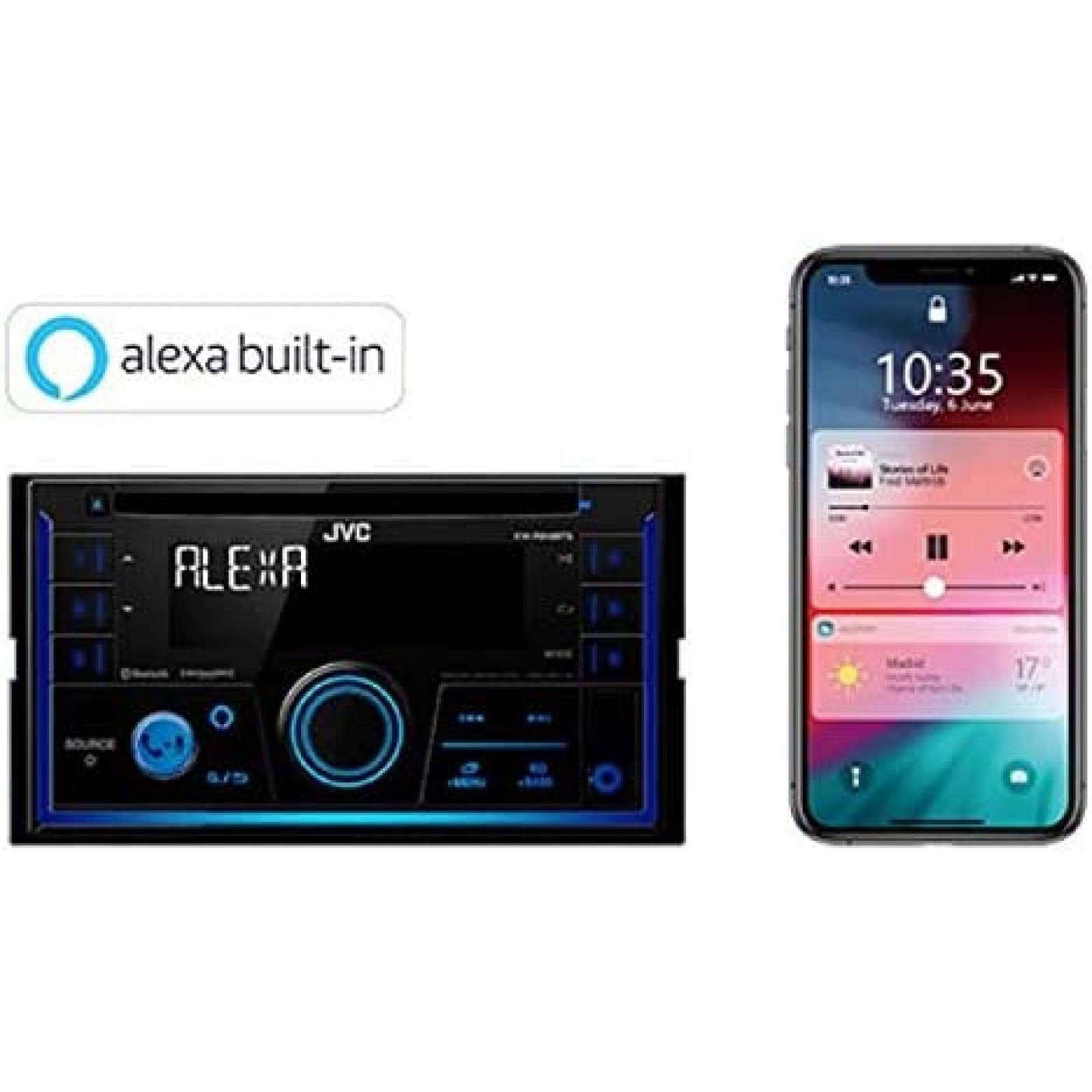 Estereo De Coche JVC Bluetooth Puerto USB LCD -Negro