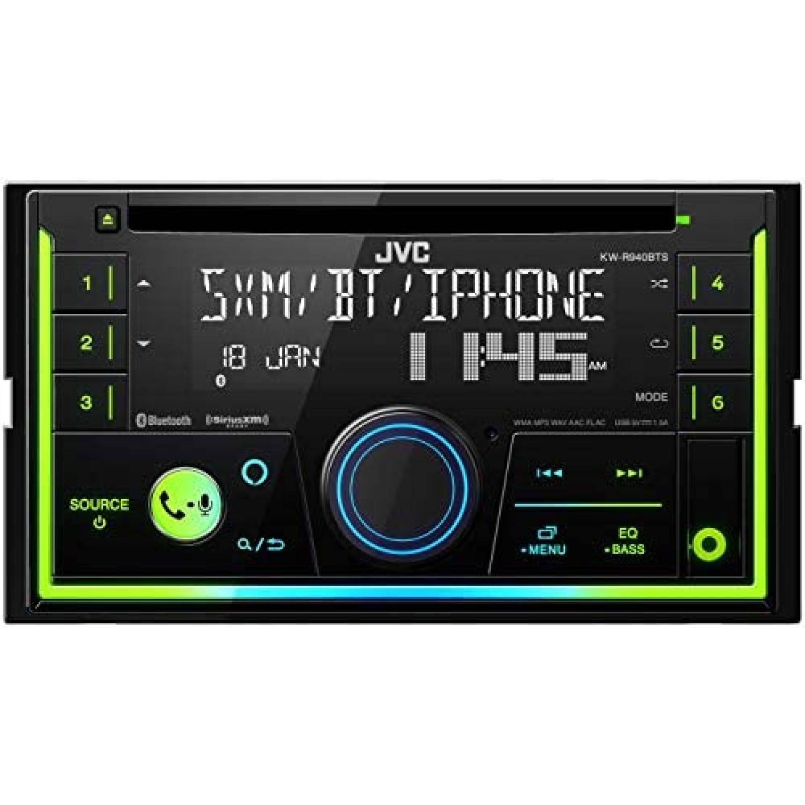Estereo De Coche JVC Bluetooth Puerto USB LCD -Negro