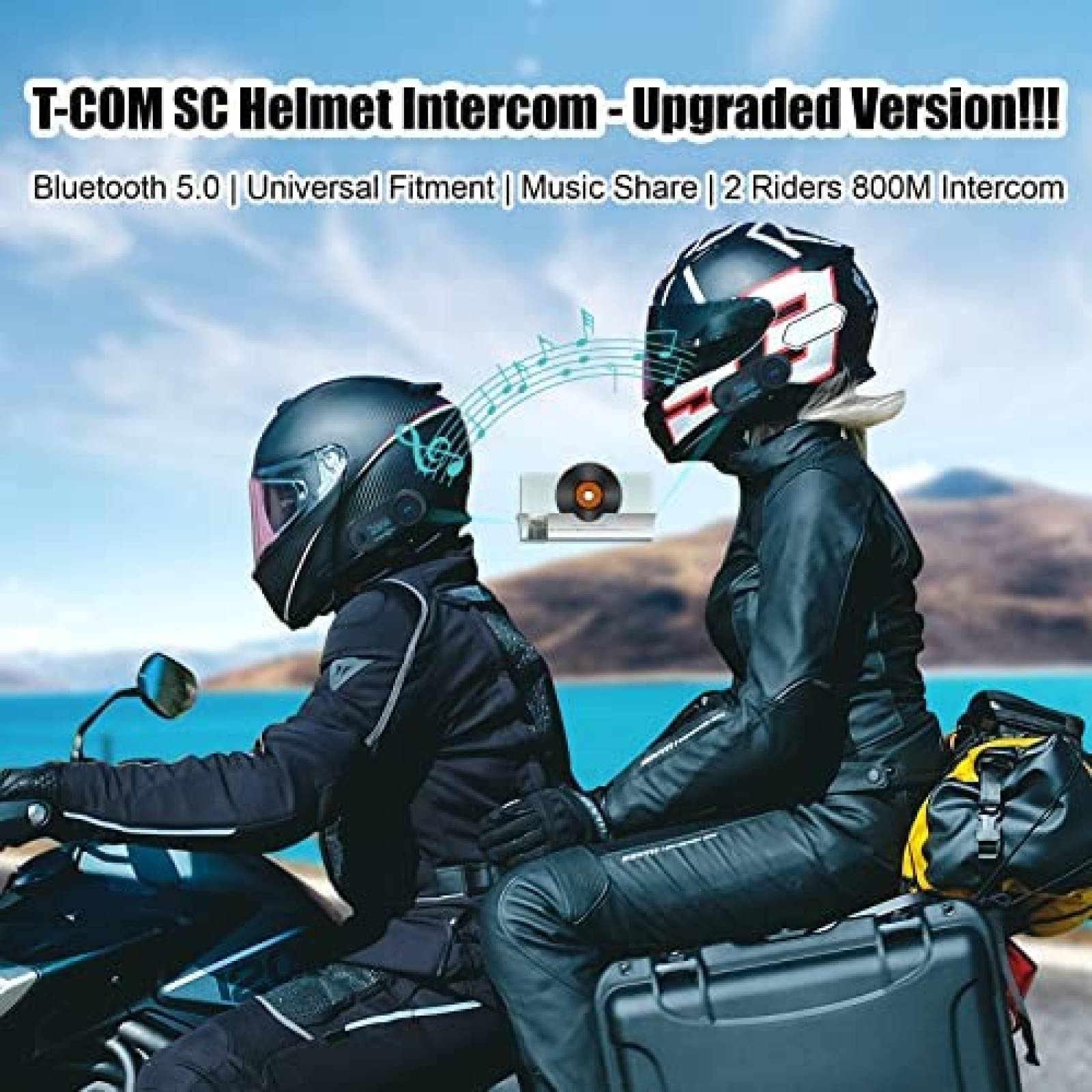 Freedconn - Casco De Motocicleta Con Bluetooth Integrado, M.