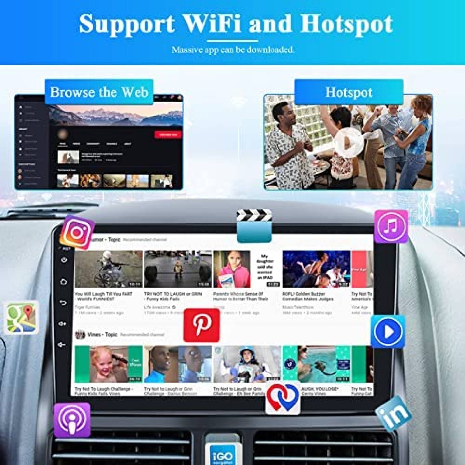 Estereo Auto Roinvou 9'' Android CRV 2002 - 2006 + Cam -N