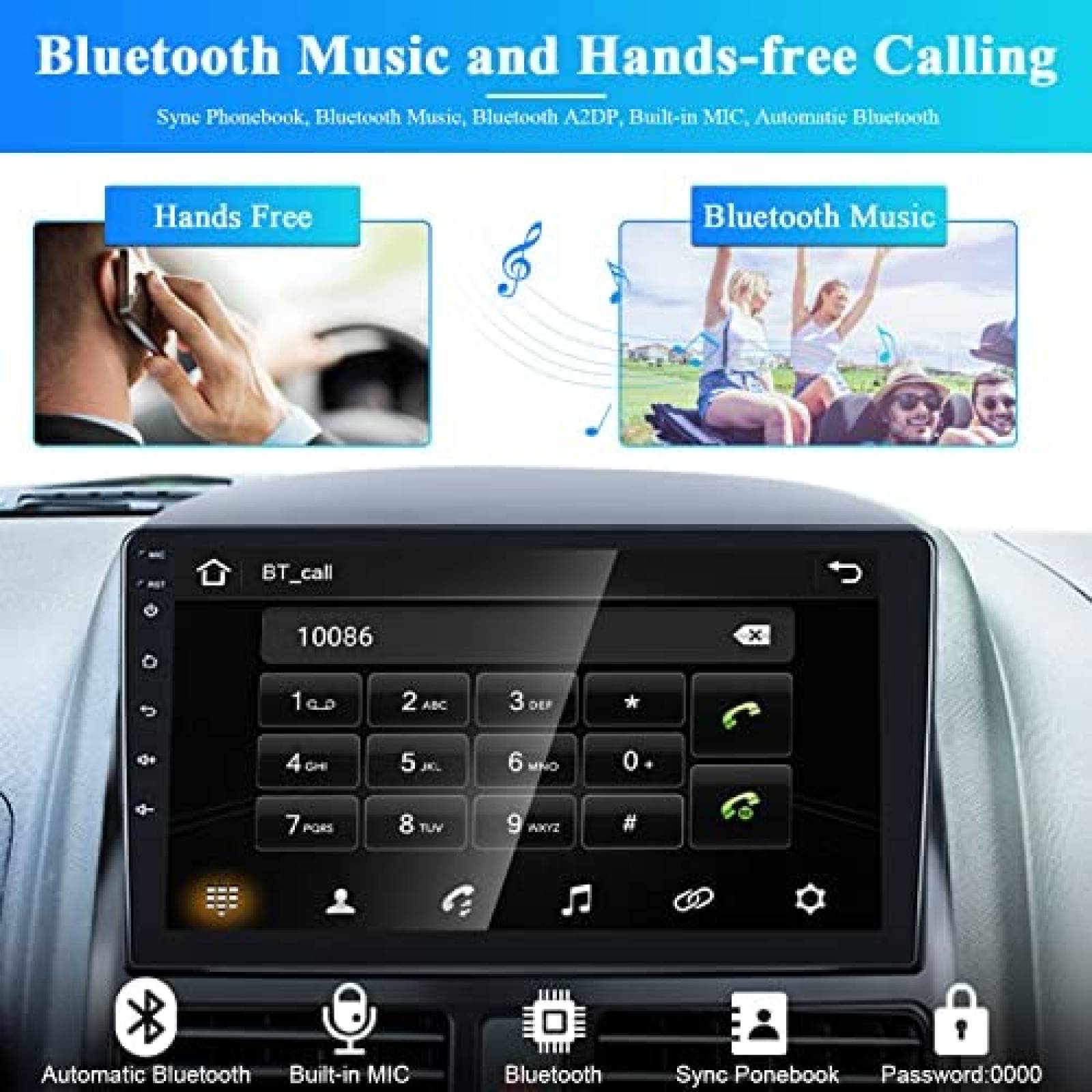 Estereo Auto Roinvou 9'' Android CRV 2002 - 2006 + Cam -N
