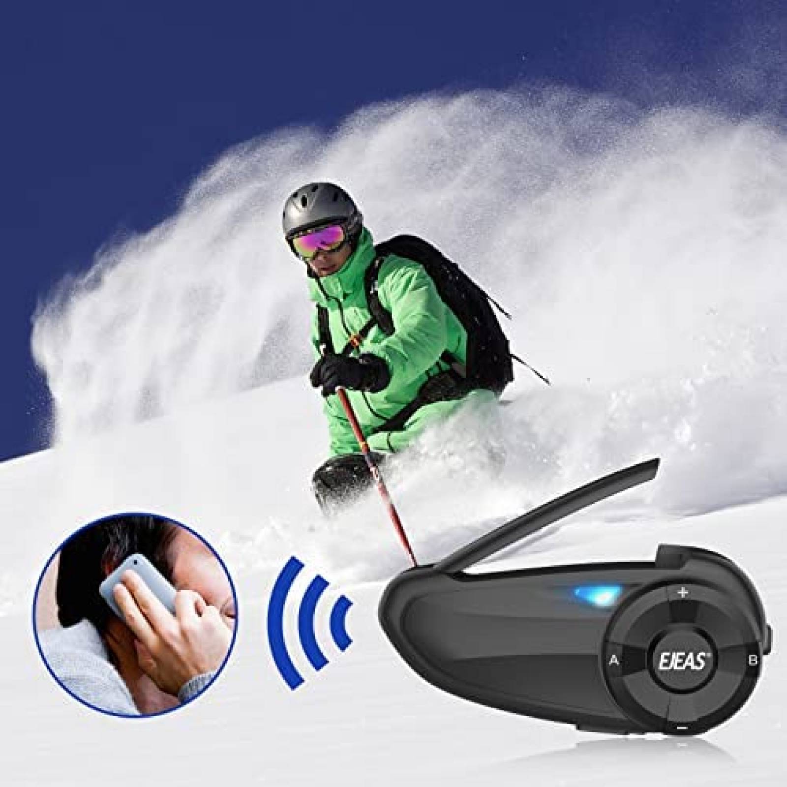 Intercomunicador De Casco EJEAS Q7 Bluetooth 2 Piezas -Negro