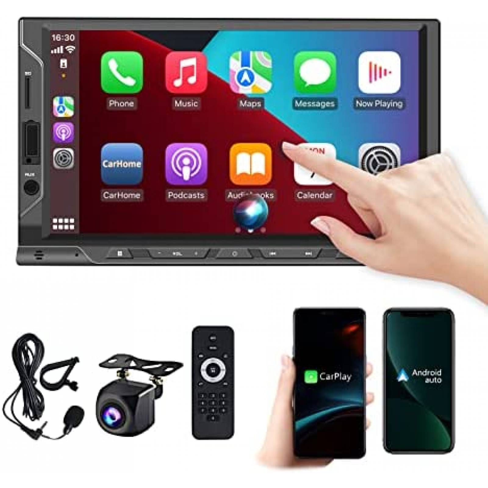 Estereo De Coche Nunoo Doble Din Bluetooth 7 Pulgadas Negro