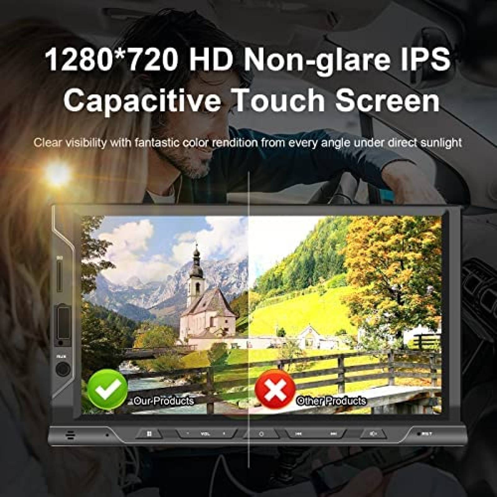 Estereo De Coche Nunoo Doble Din Bluetooth 7 Pulgadas Negro