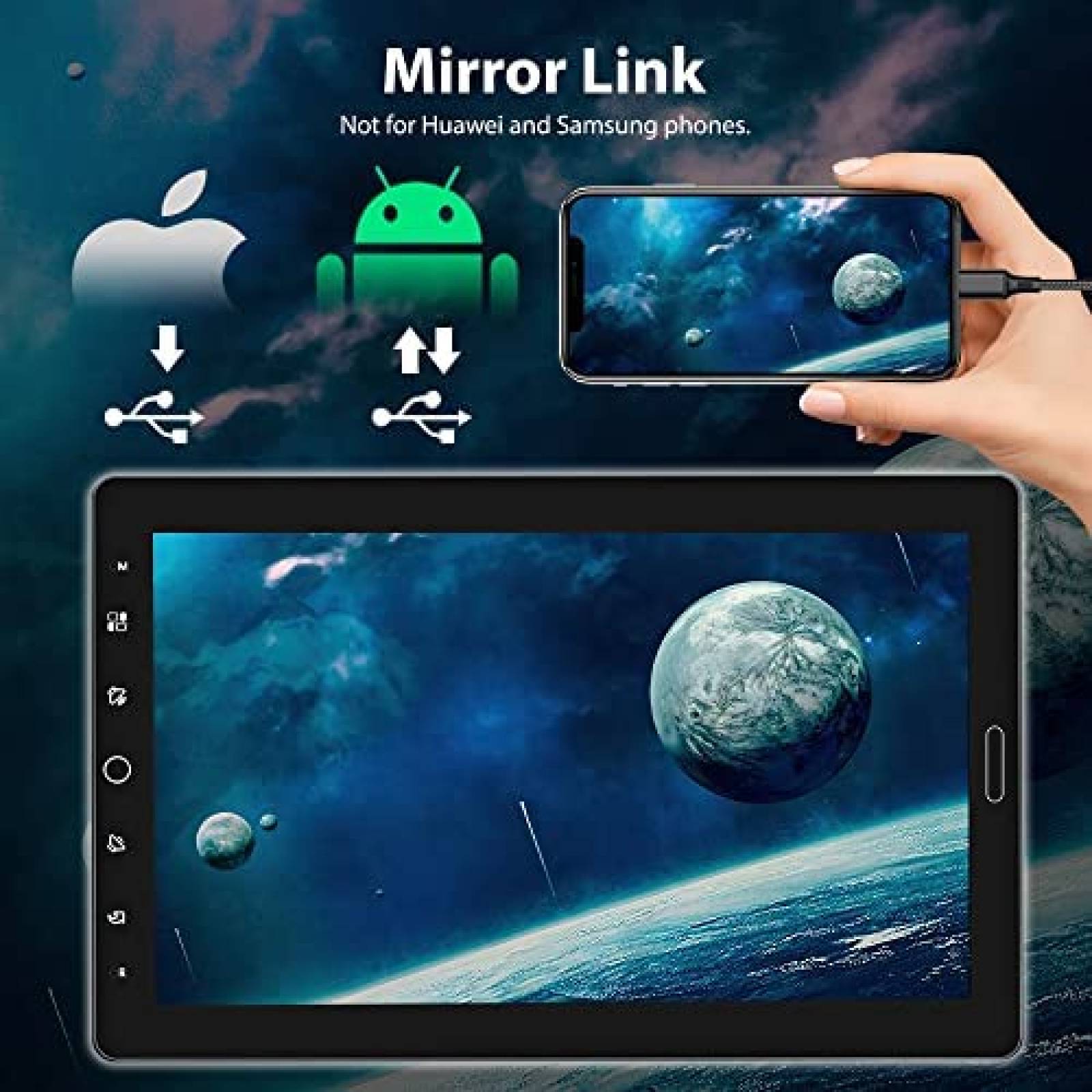 Estereo Auto Hikity 10.1" Touch 1 Din Bluetooth Mic Camara