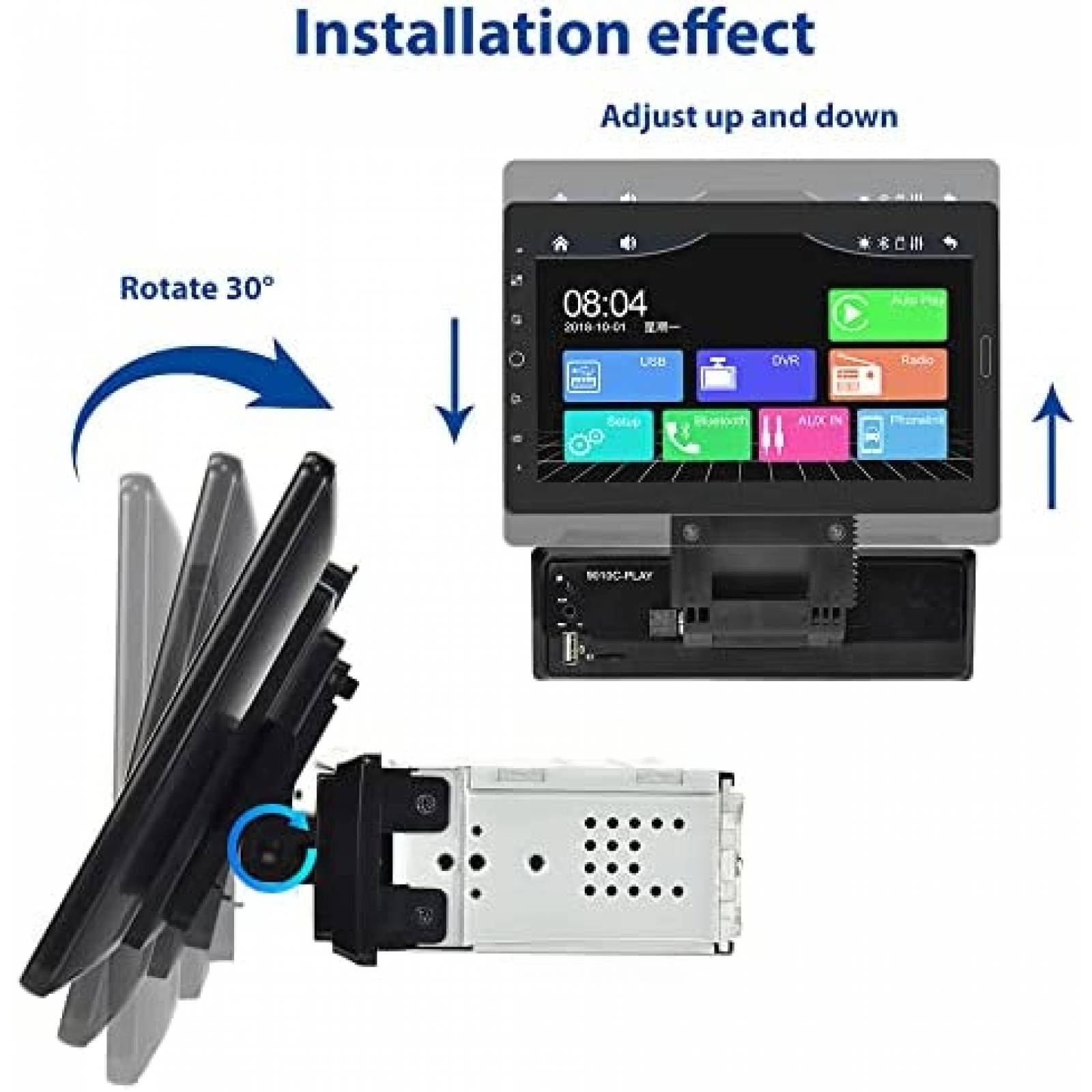 Estereo Auto Hikity 10.1" Touch 1 Din Bluetooth Mic Camara