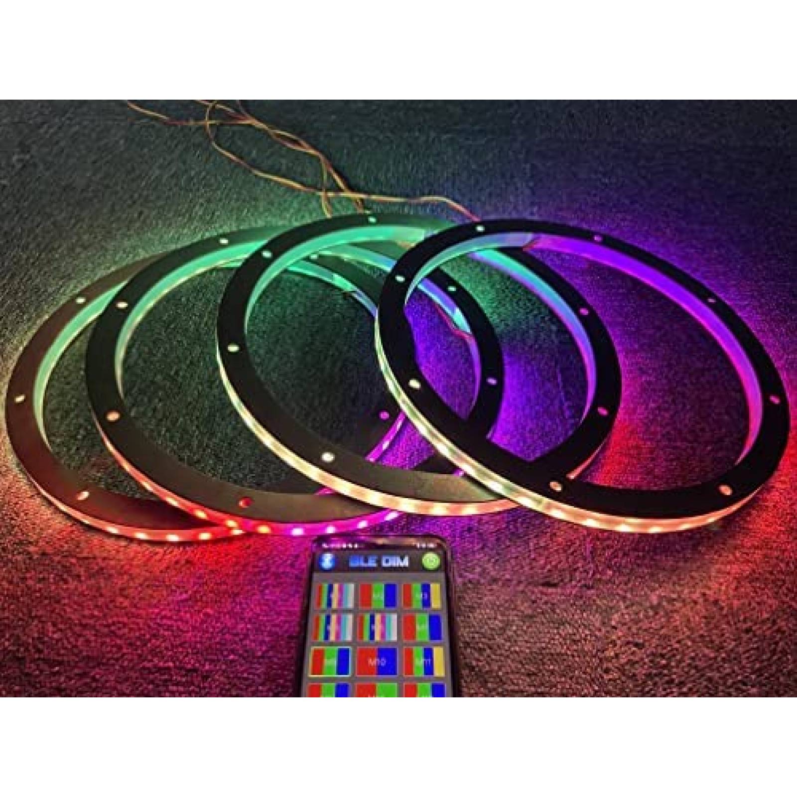 Aro LED para Bocinas Hundalights 6.5in Bluetooth -4pcs