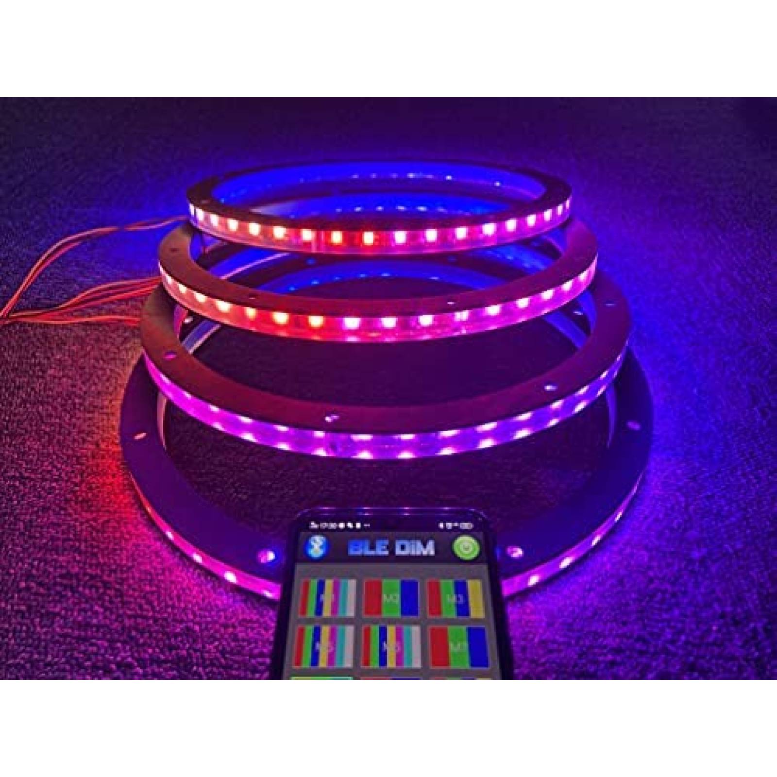 Aro LED para Bocinas Hundalights 6.5in Bluetooth -4pcs