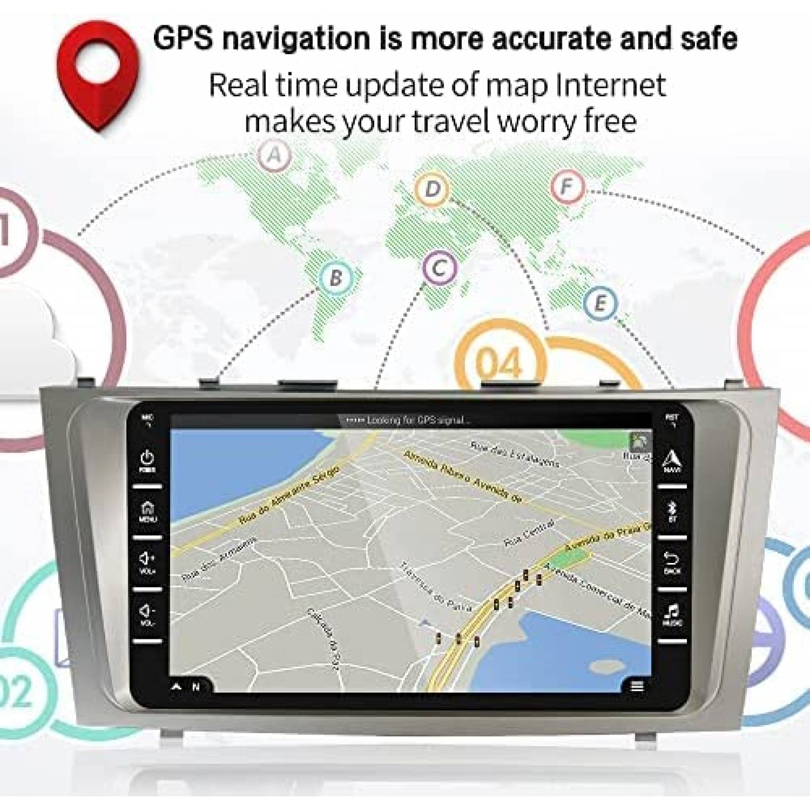 Estereo tactil para Auto CAMECHO 8'' Gps Camry 2008-2011