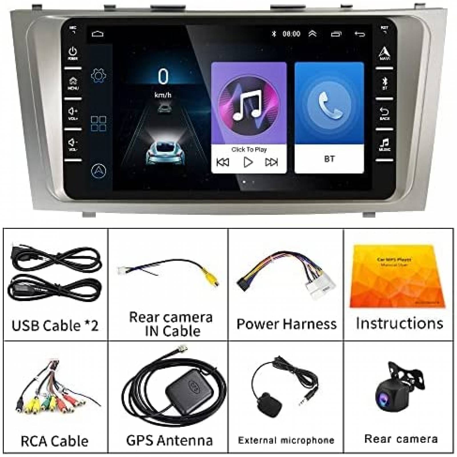 Estereo tactil para Auto CAMECHO 8'' Gps Camry 2008-2011