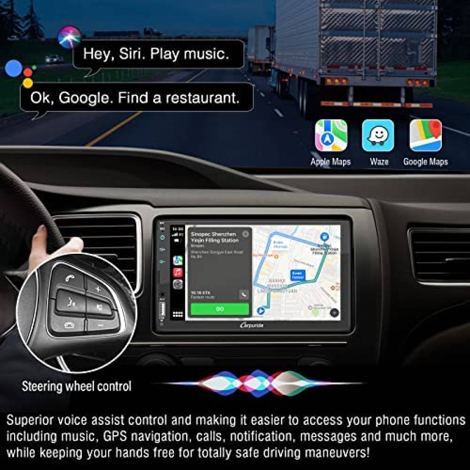 Estereo De Coche CARPURIDE Doble Din Bluetooth 7 Pulgadas