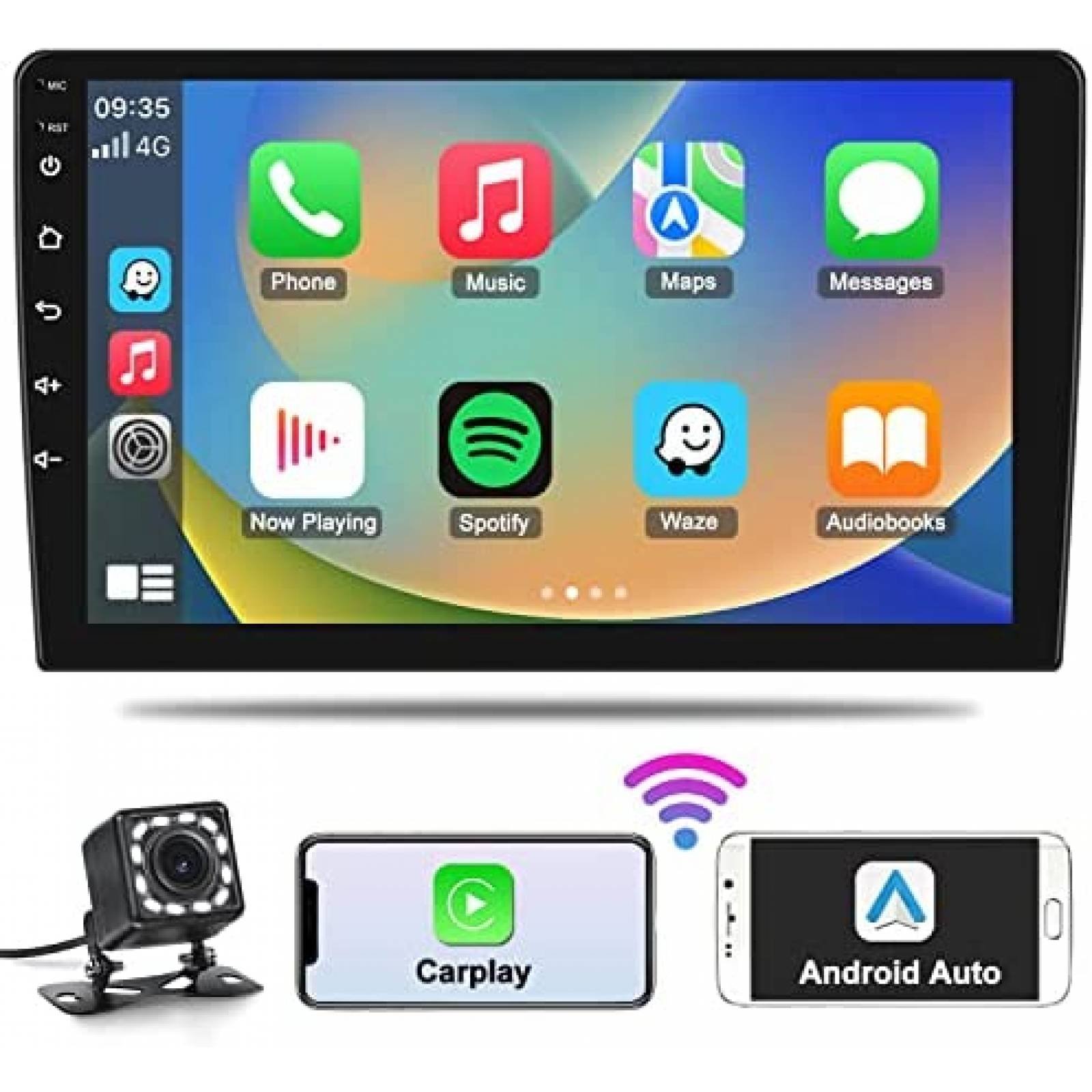  Estéreo de coche de doble DIN, radio de coche Android, pantalla  táctil HD 2.5D de 7 pulgadas en Dash Navegación GPS con Bluetooth WiFi FM  Radio Espejo Link (Android/iOS) EQ SWC