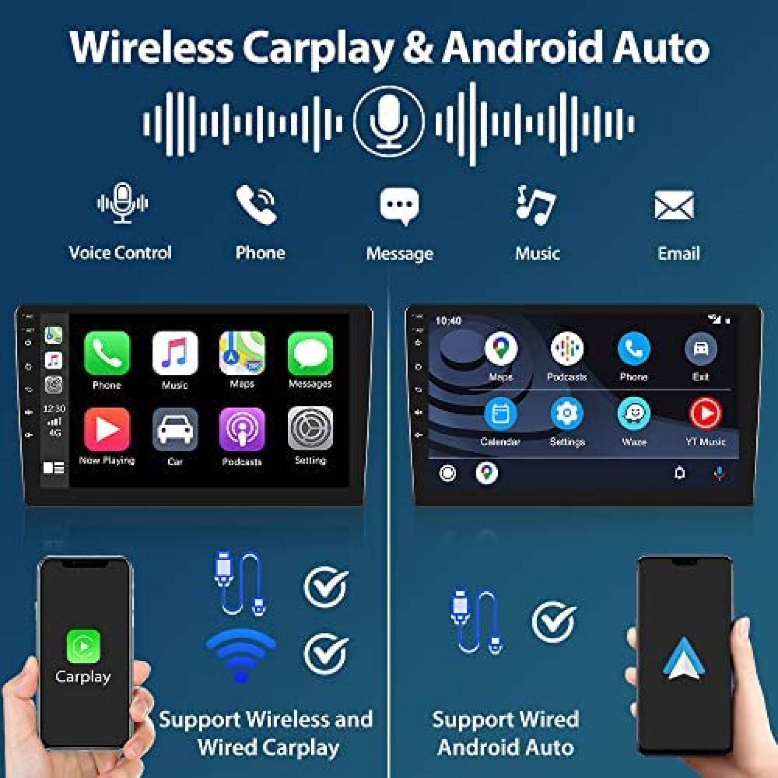 Estereo Auto Hikity 10" Doble Din WiFi Bluetooth Android