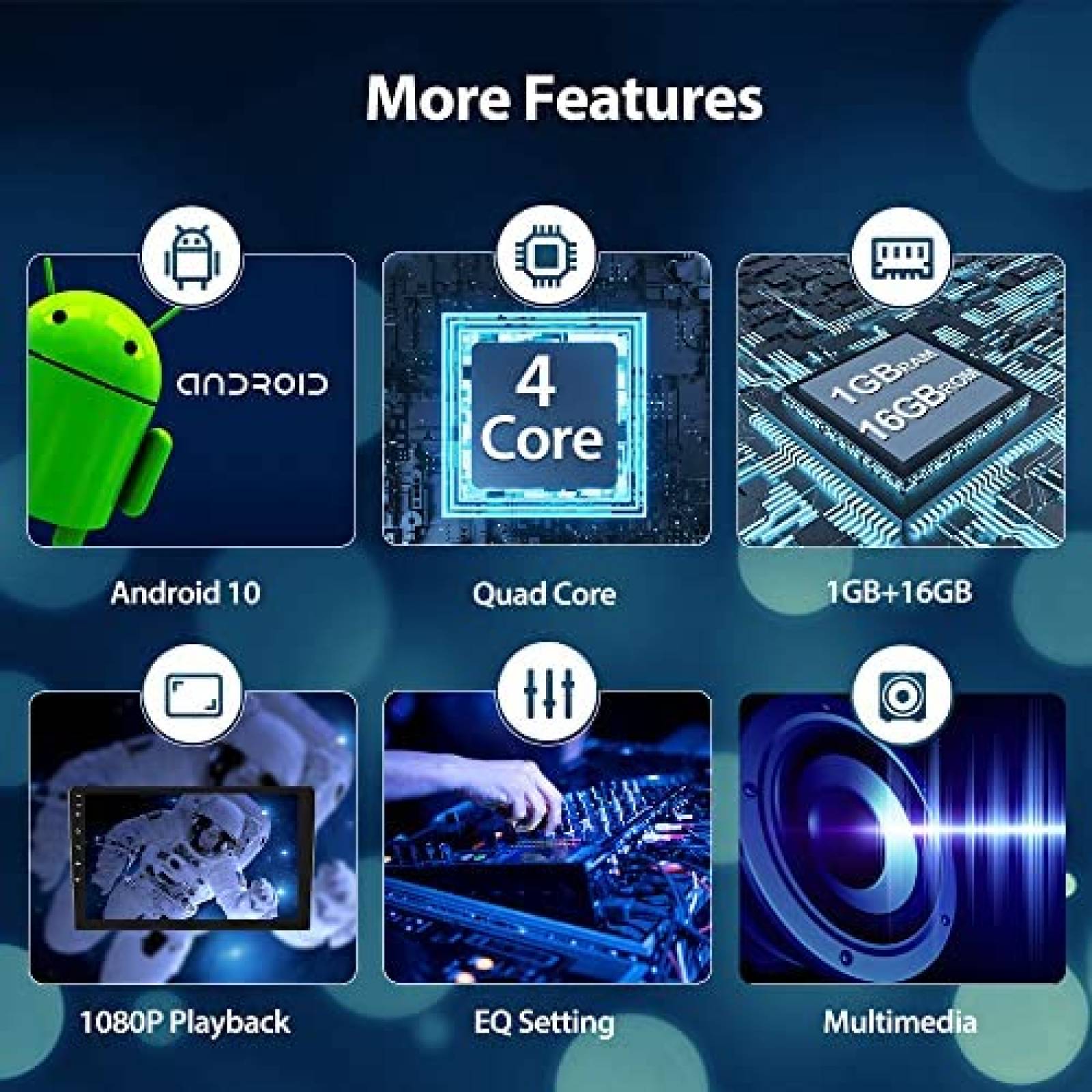 Estereo Auto Hikity 10" Doble Din WiFi Bluetooth Android