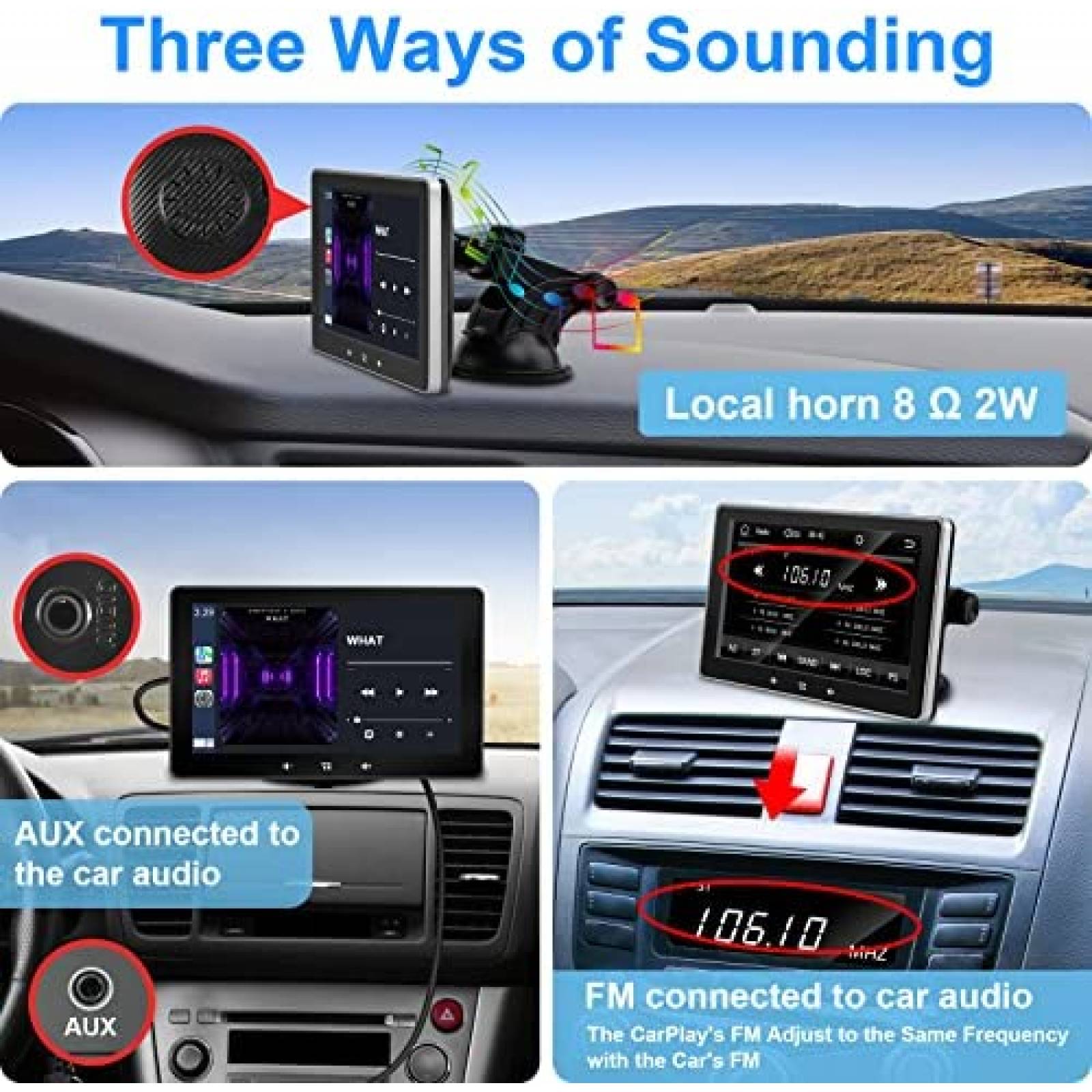 Estereo De Coche REAKOSOUND Doble Din Bluetooth 7 Pulgadas -