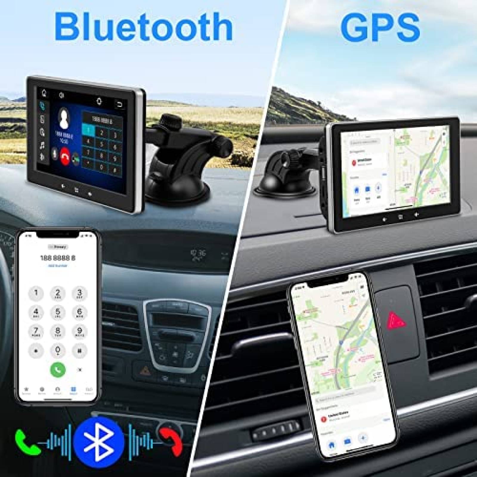 Estereo De Coche REAKOSOUND Doble Din Bluetooth 7 Pulgadas -