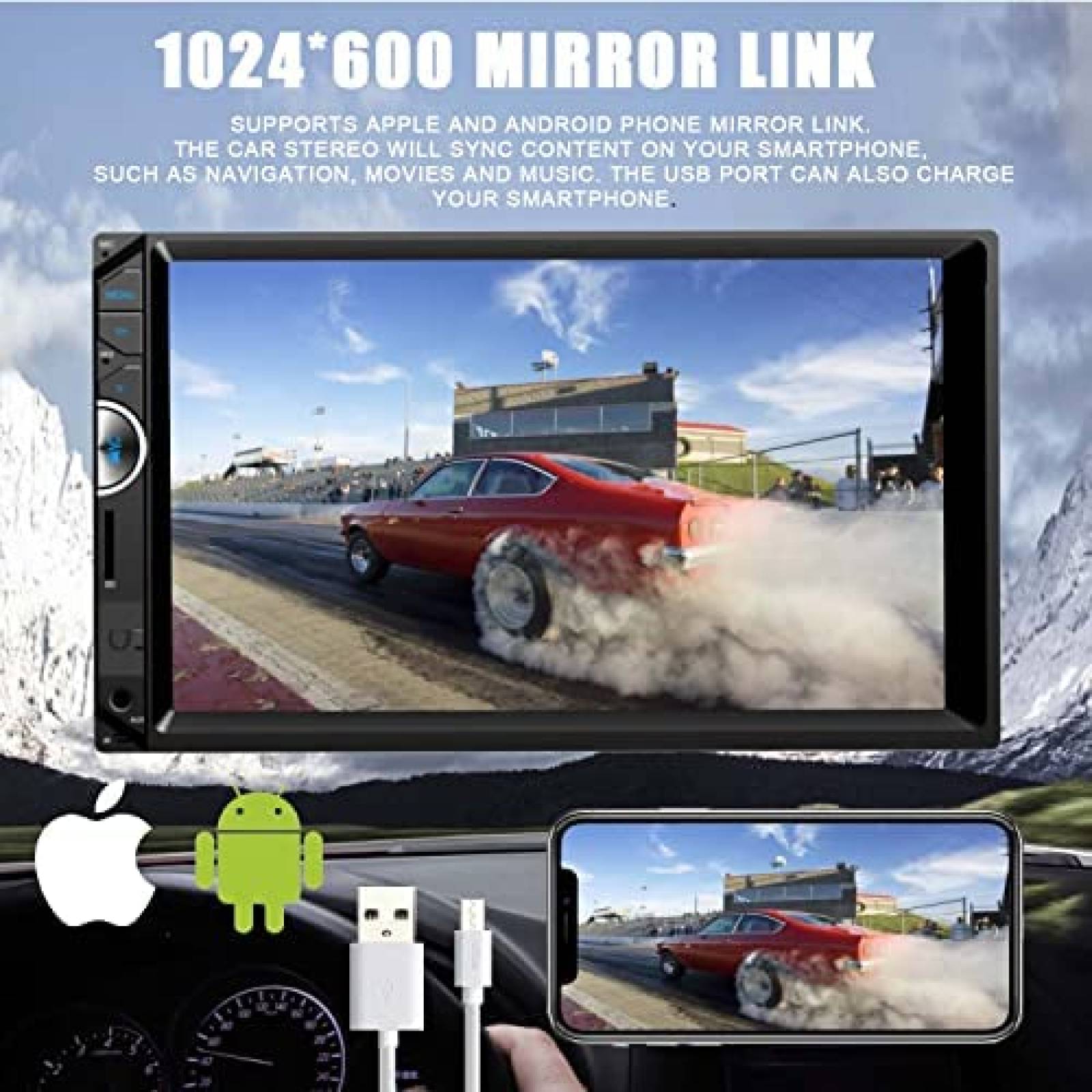 Estereo De Coche Oeretzrac Doble Din Bluetooth 7 Pulgadas