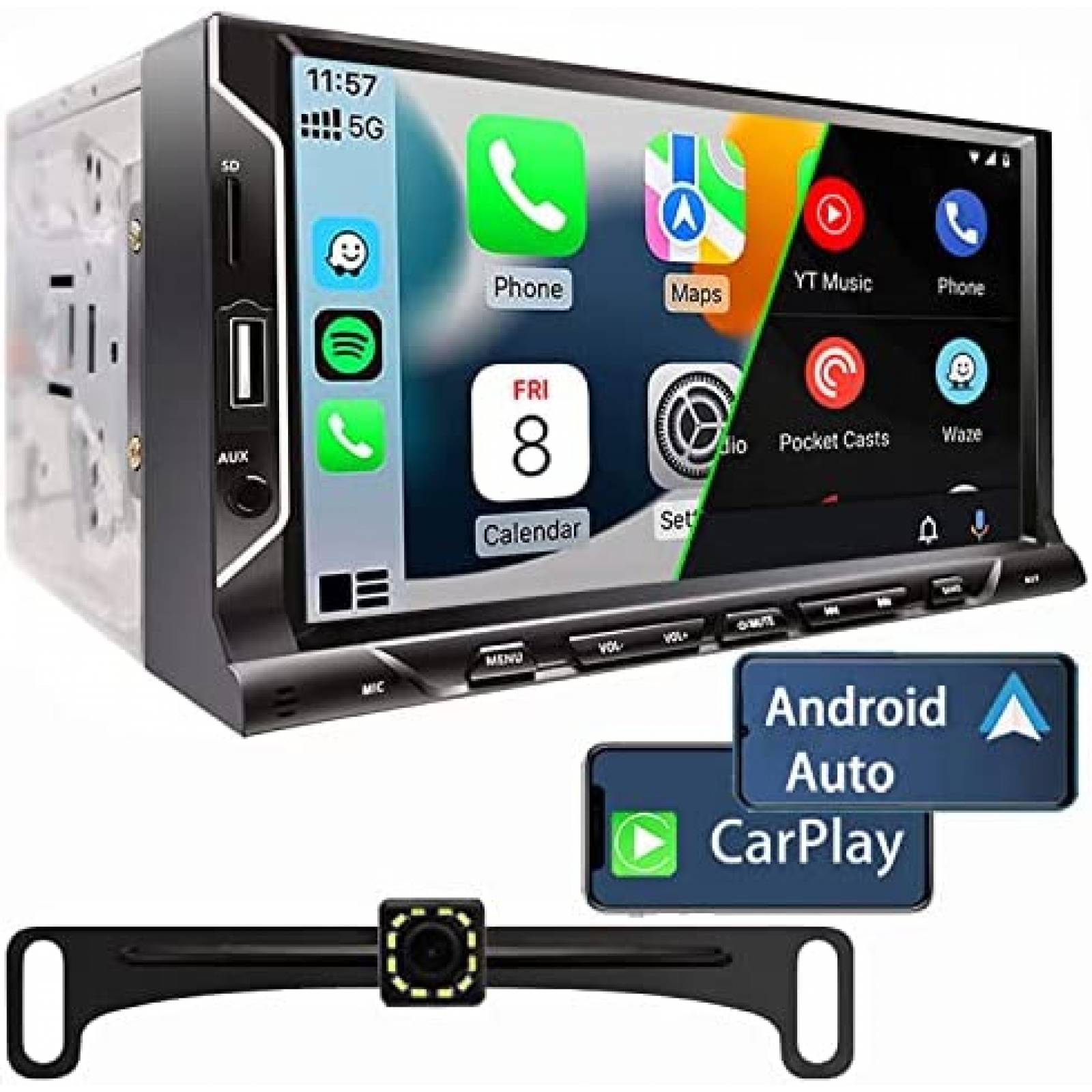 Estereo De Coche Leadfan Doble Din Bluetooth 7 Pulgadas