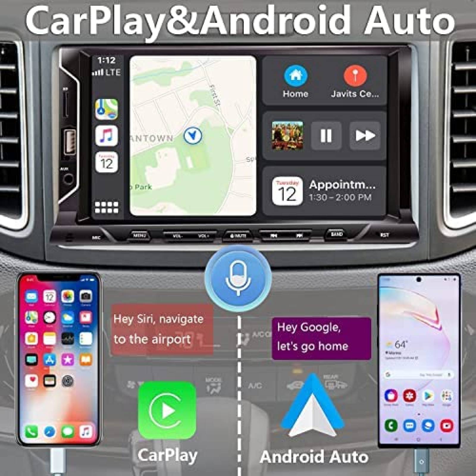 Estereo De Coche Leadfan Doble Din Bluetooth 7 Pulgadas