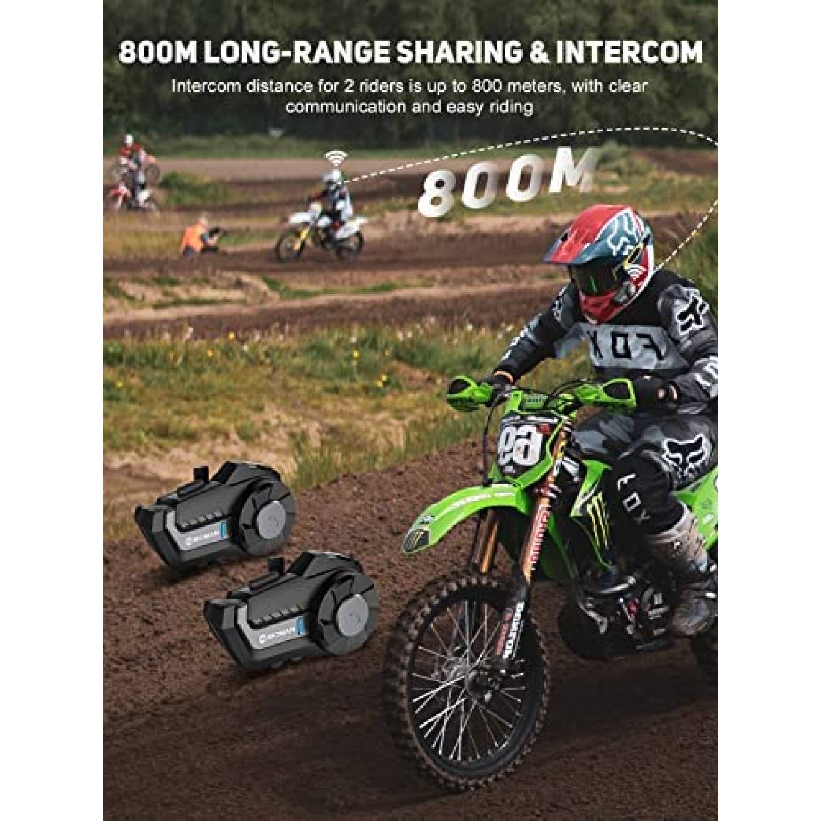 Intercomunicador De Casco MOMAN H2 2 Piezas -Negro