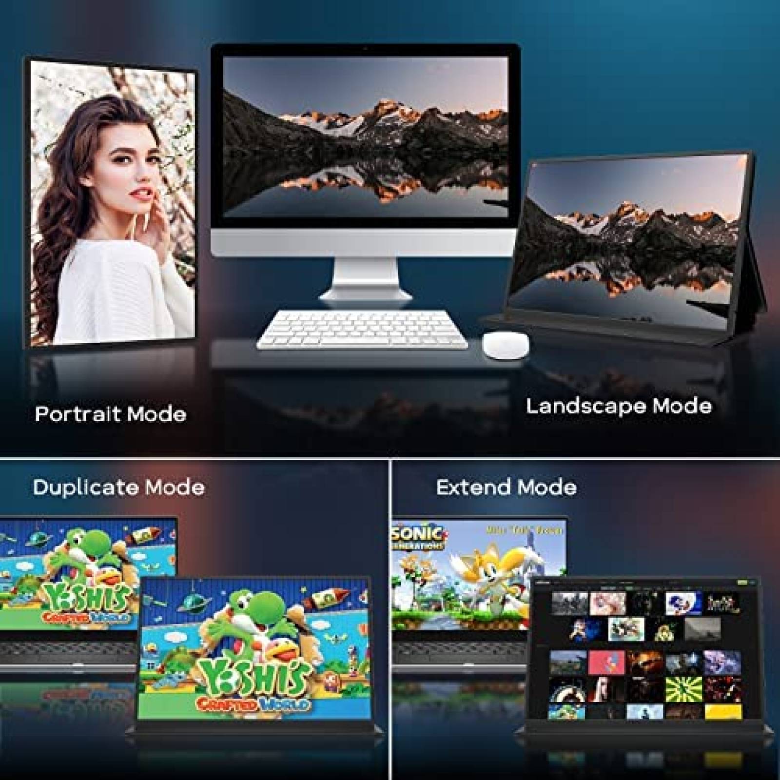 Monitor Portatil AYY 16'' 2K 120Hz 2560x1600 QHD HDMI USB-C