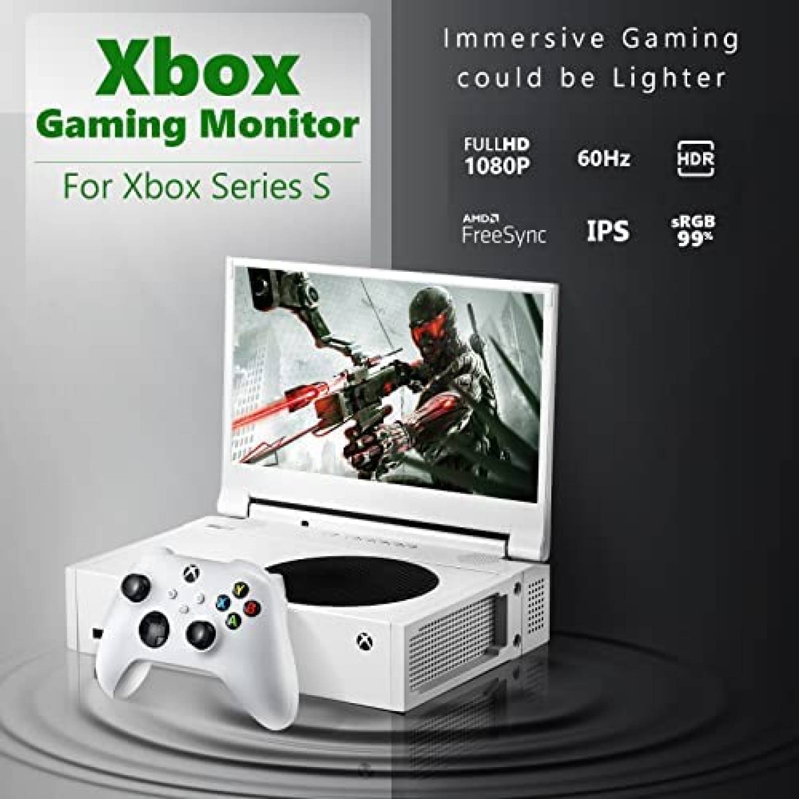 Monitor Portatil DEPGI 12.5'' Para Xbox Series S -Blanco