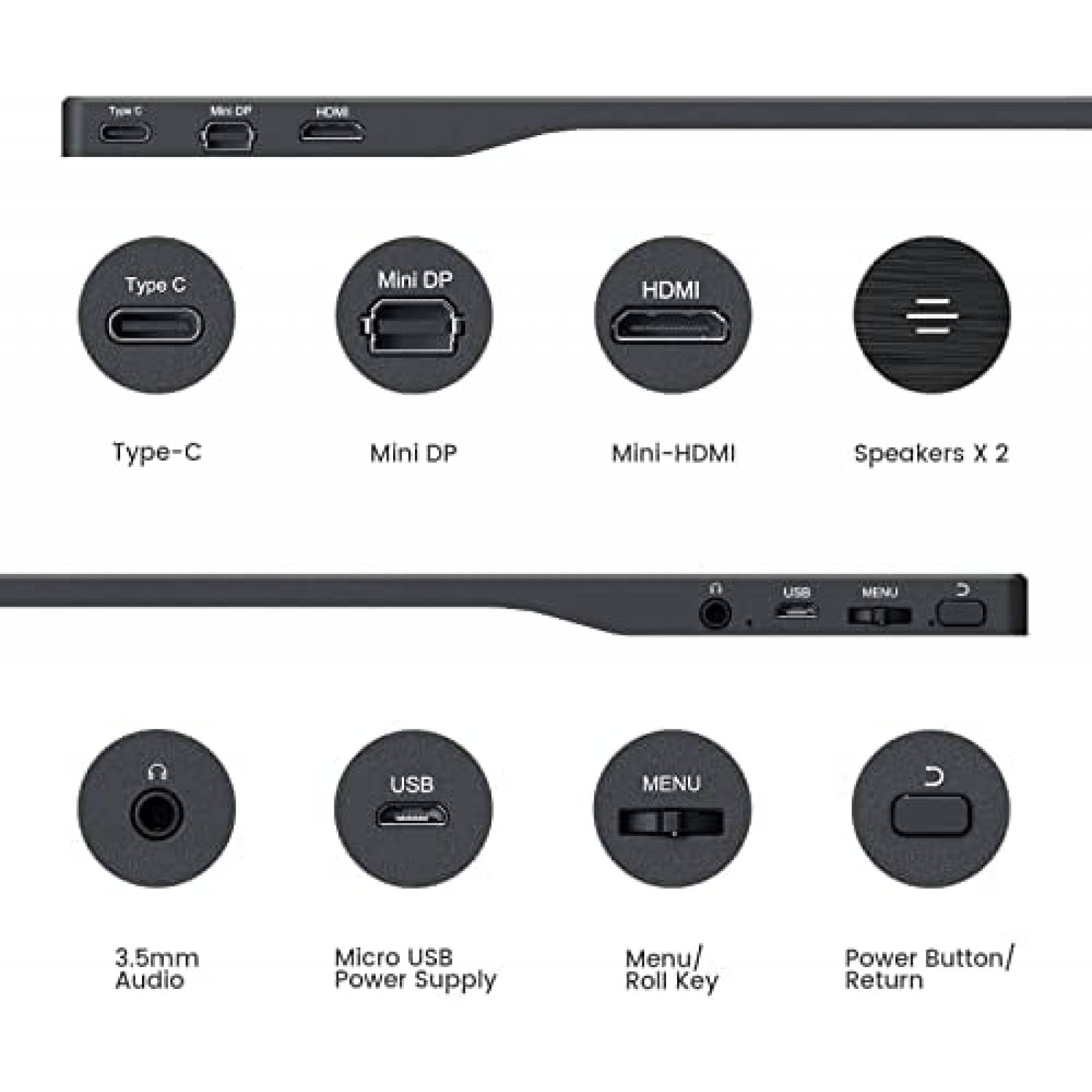 Monitor LGK Portable 15.6 Pulgadas 1080p USB-C -Negro