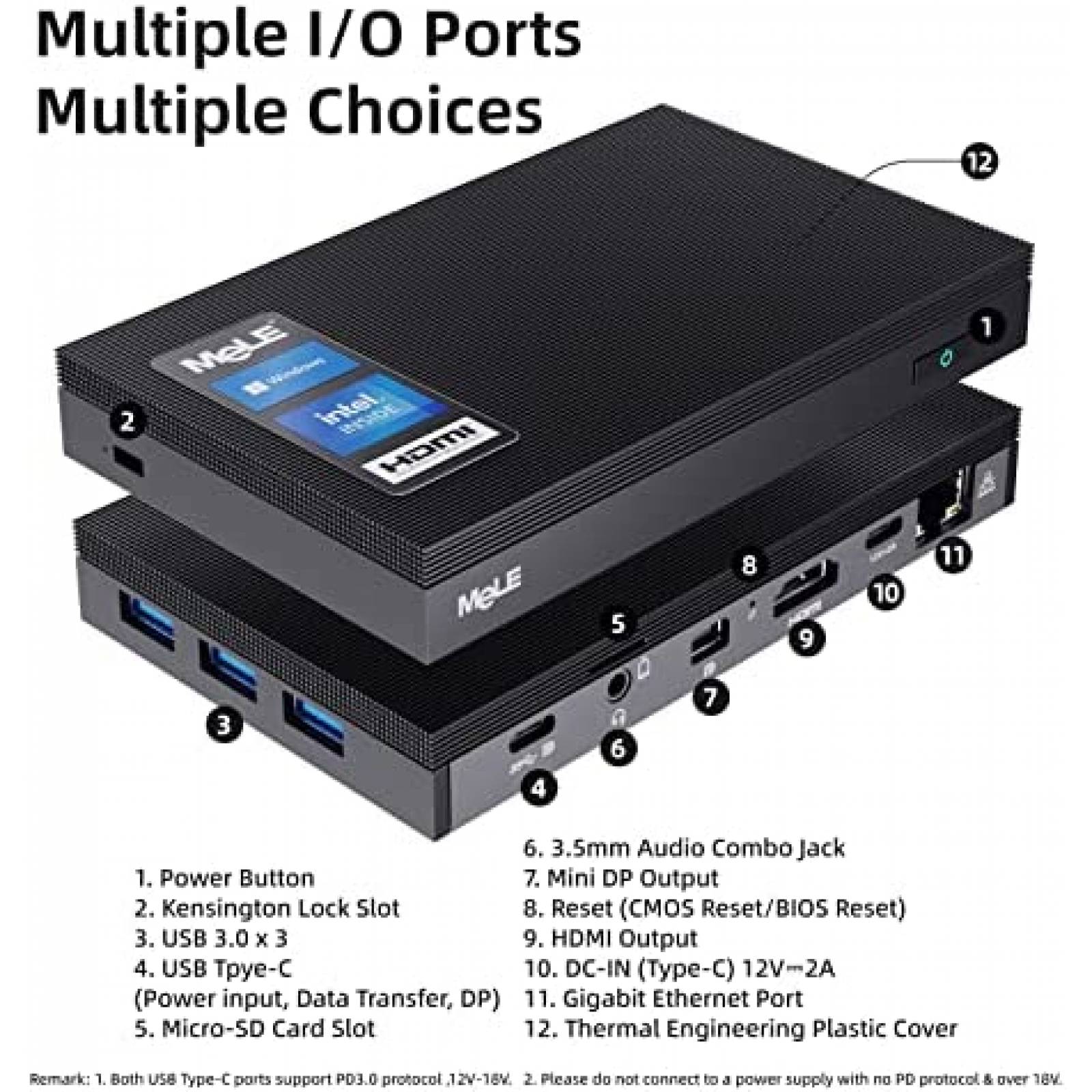 Mini PC MeLE Intel Celeron N5105 8GB RAM 128GB eMMC