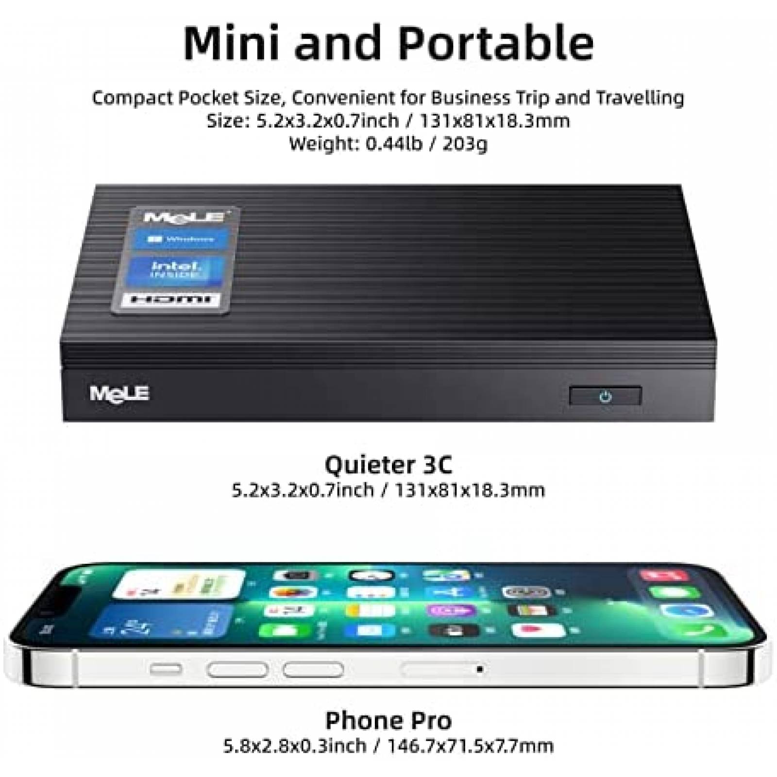 Mini PC MeLE Intel Celeron N5105 8GB RAM 128GB eMMC