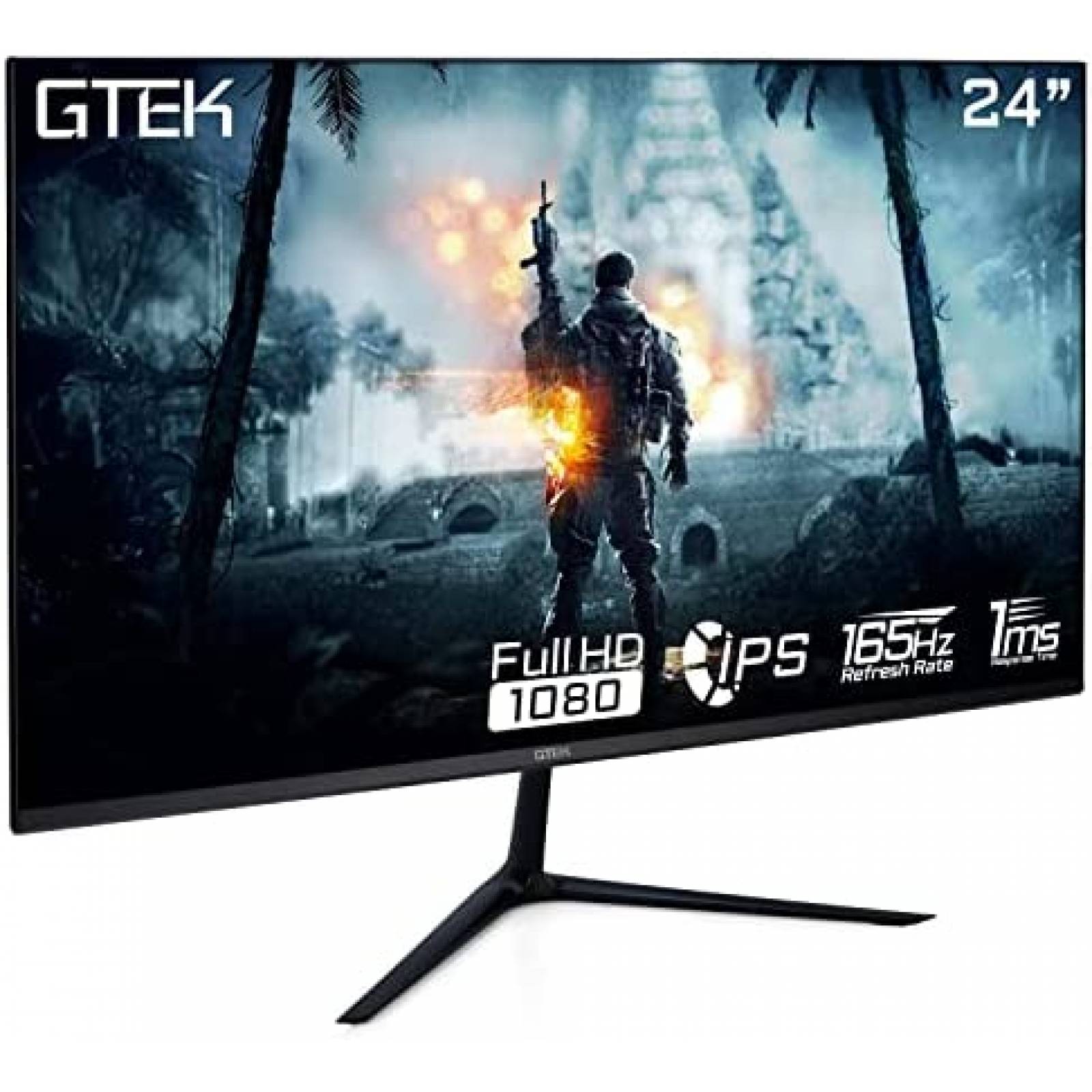 Monitor Gamer GTEK IPS 24 Pulgadas Full HD 144Hz -Negro