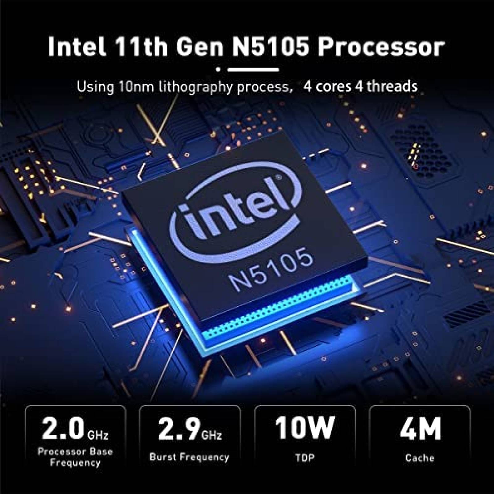 Mini PC Beelink U59 Pro Intel N5105 16GB RAM 500GB SSD -Azul