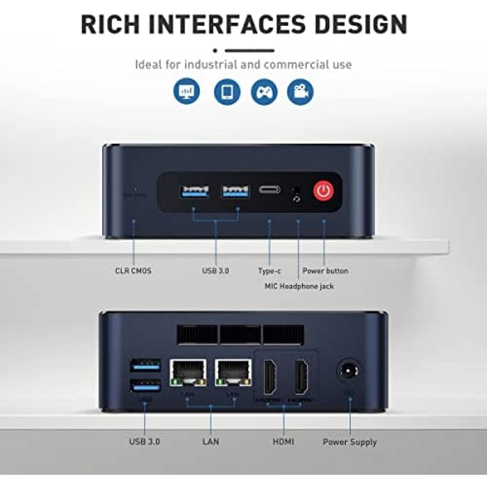 Mini PC Beelink U59 Pro Intel N5105 16GB RAM 500GB SSD -Azul