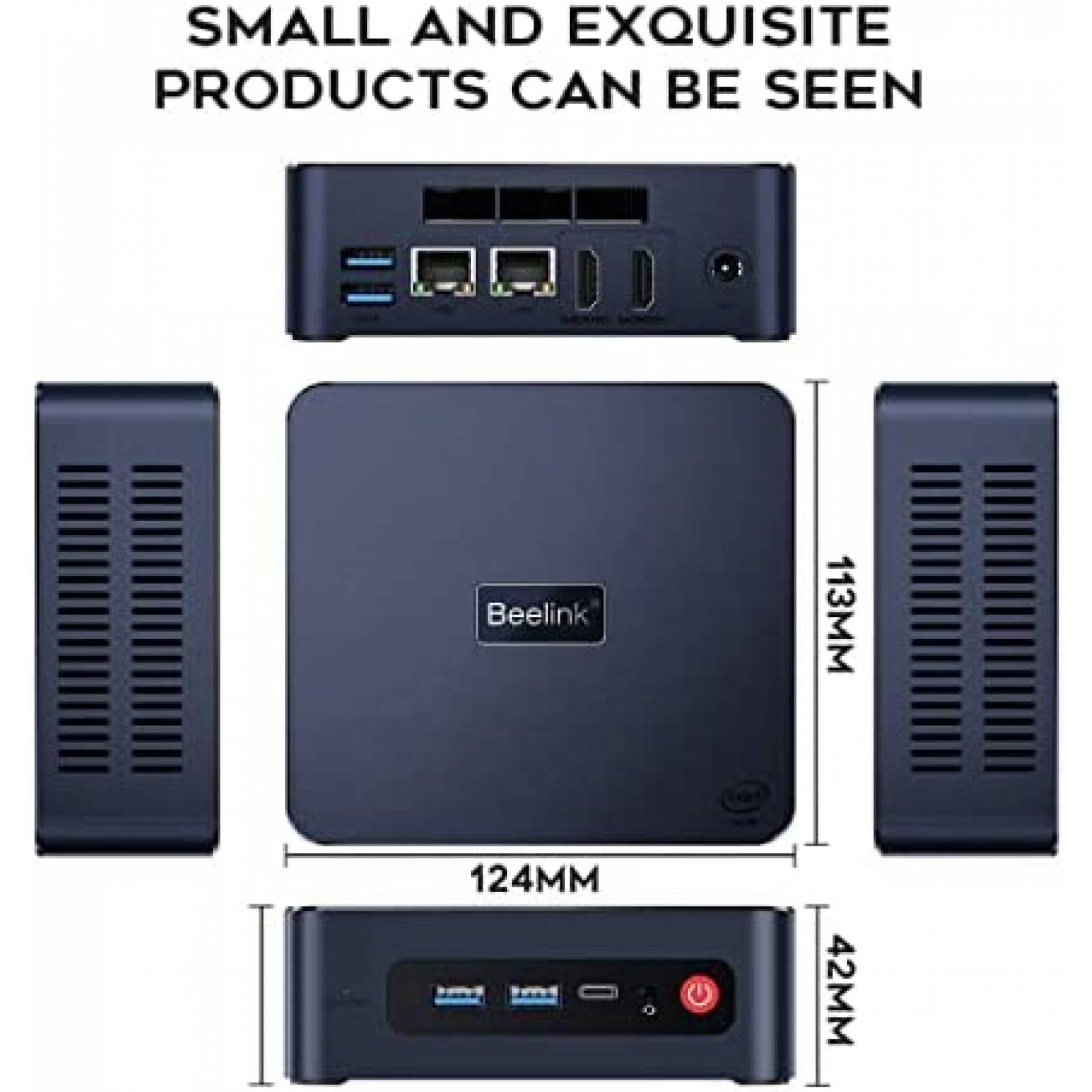Mini PC Beelink U59 Pro Intel N5105 16GB RAM 500GB SSD -Azul