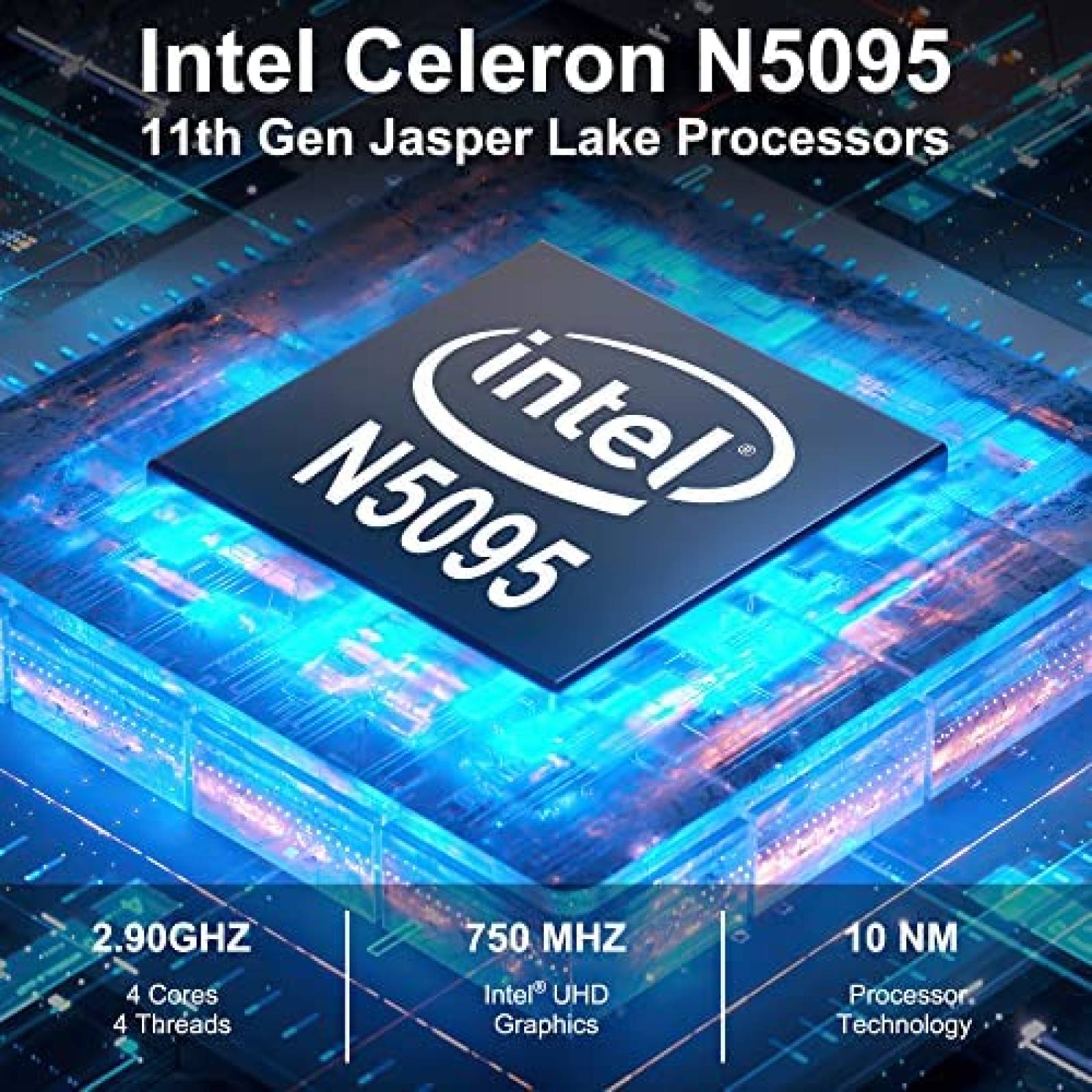 Mini PC ACEMAGICIAN Intel N5095 8GB RAM 256GB SSD -Plateado