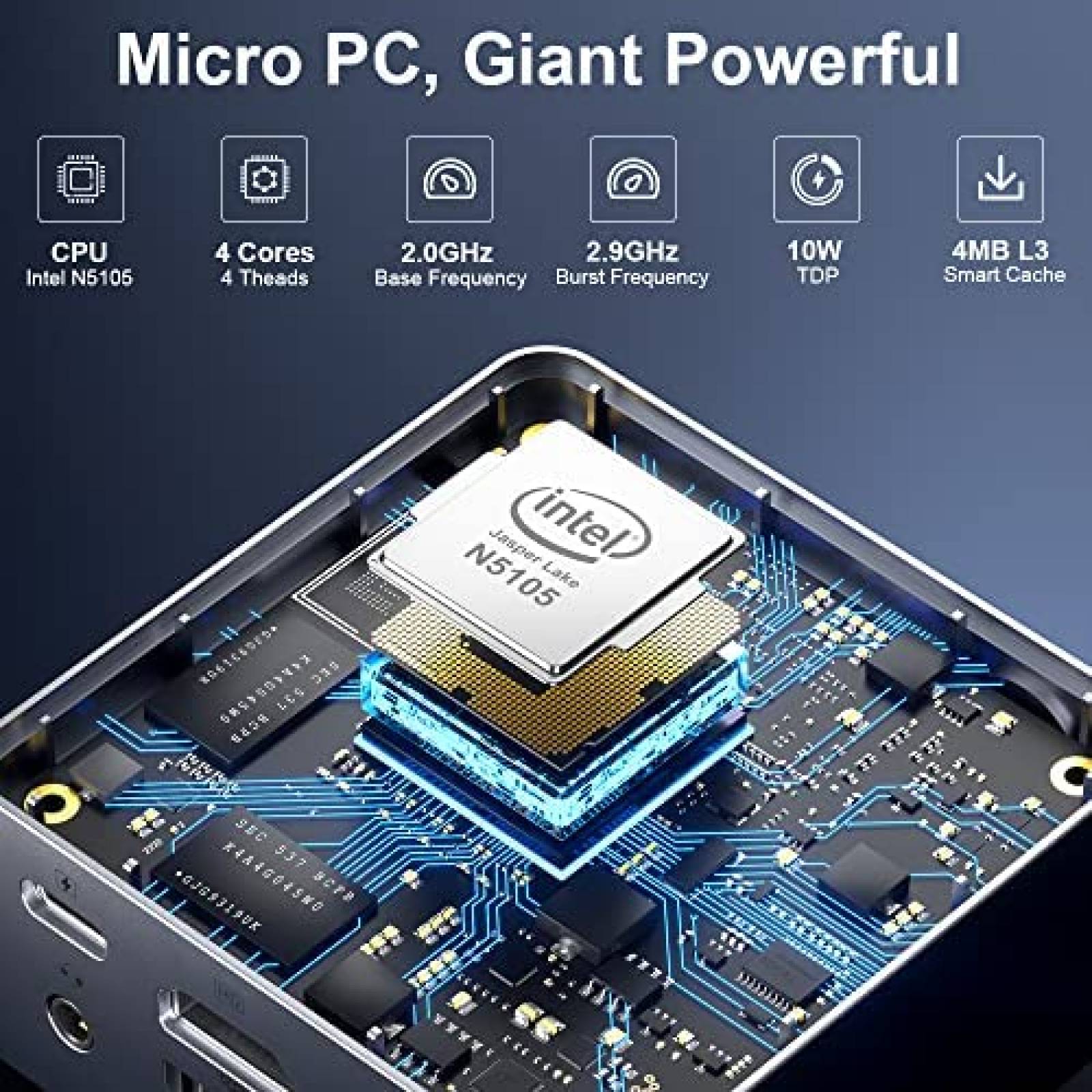 Mini PC GMKtec Nucbox5 Pro Intel N5105 8GB RAM 128GB SSD