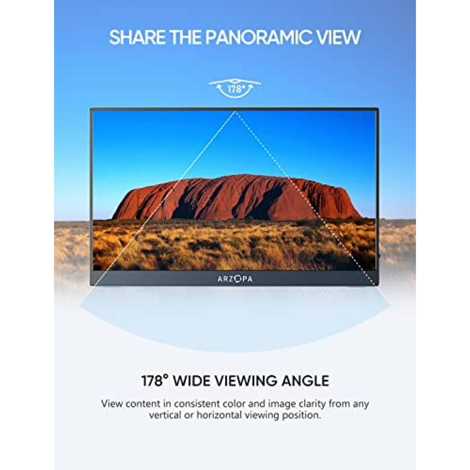 Monitor Portatil Arzopa 17.3'' 60Hz 1080P FHD HDMI -Negro