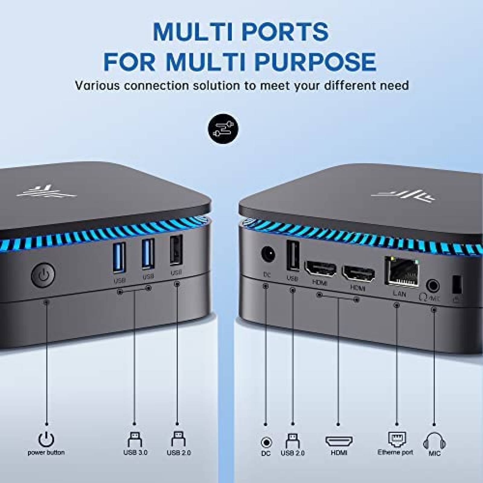 Mini PC KAMRUI AK1 Pro Intel N5105 8GB RAM 256GB SSD -Negro