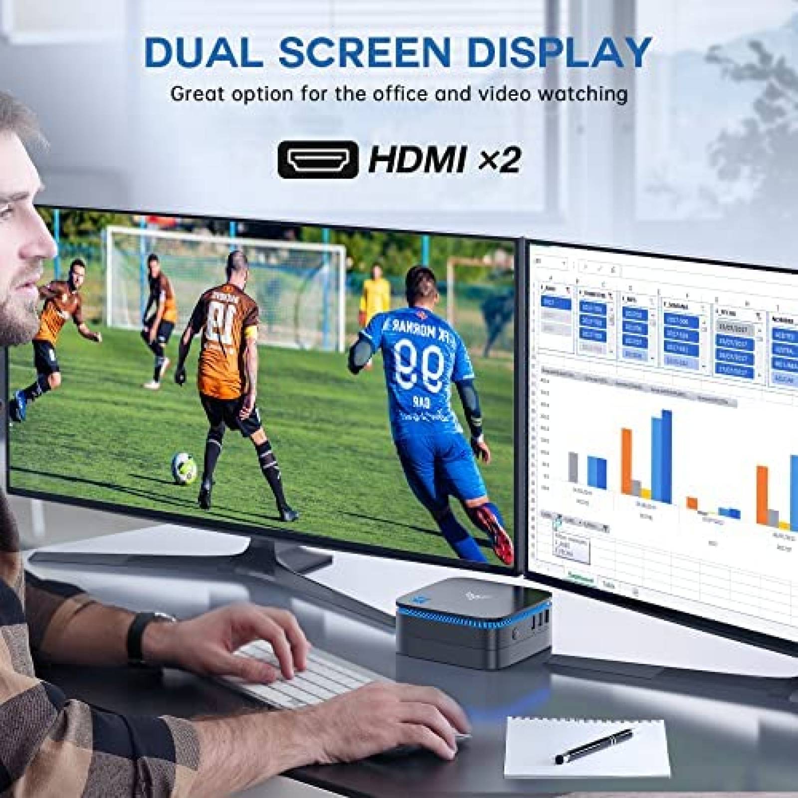 Mini PC KAMRUI AK1 Pro Intel N5105 8GB RAM 256GB SSD -Negro