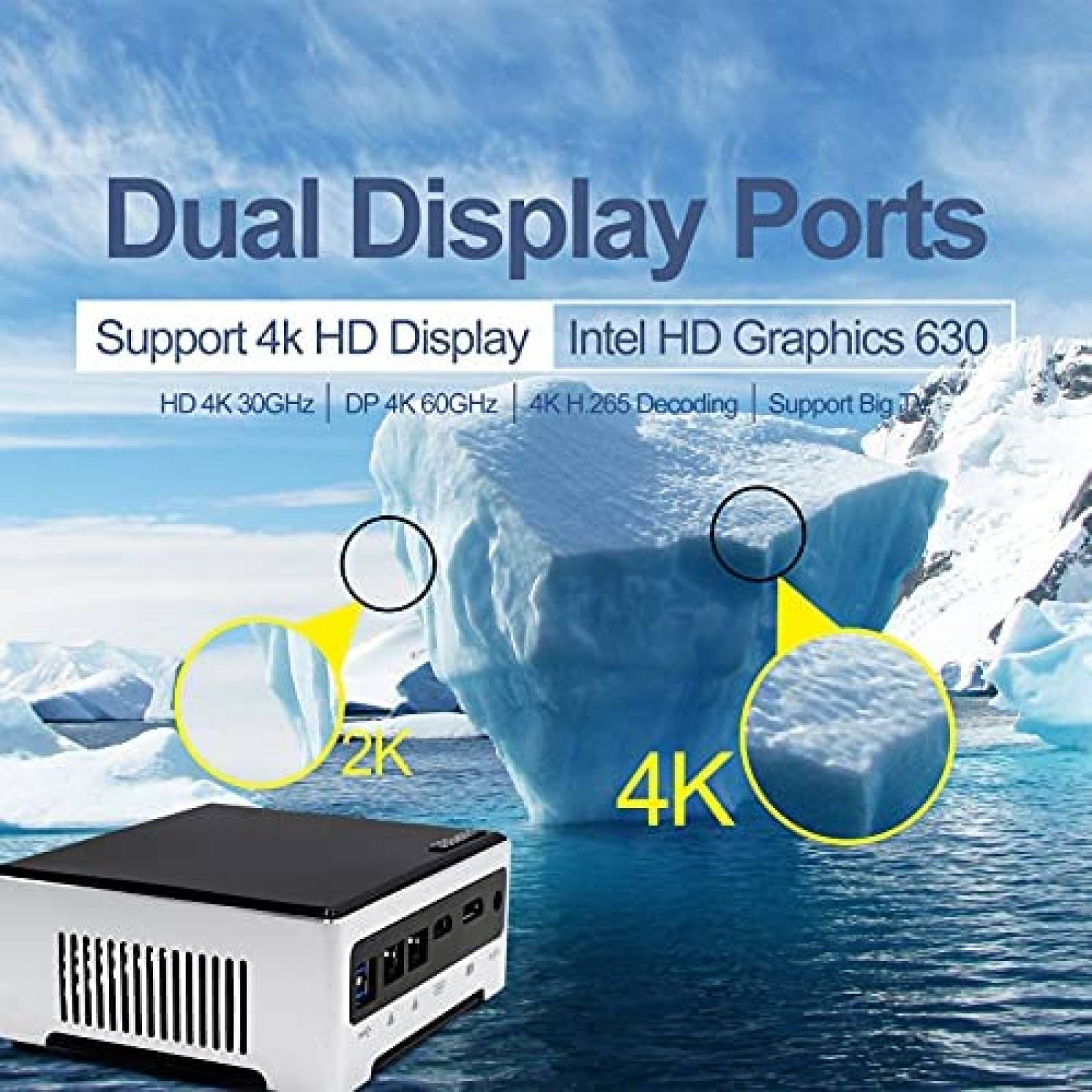 Mini PC FANPEEC Core i9 32GB RAM 512GB SSD 4K UHD -Blanco