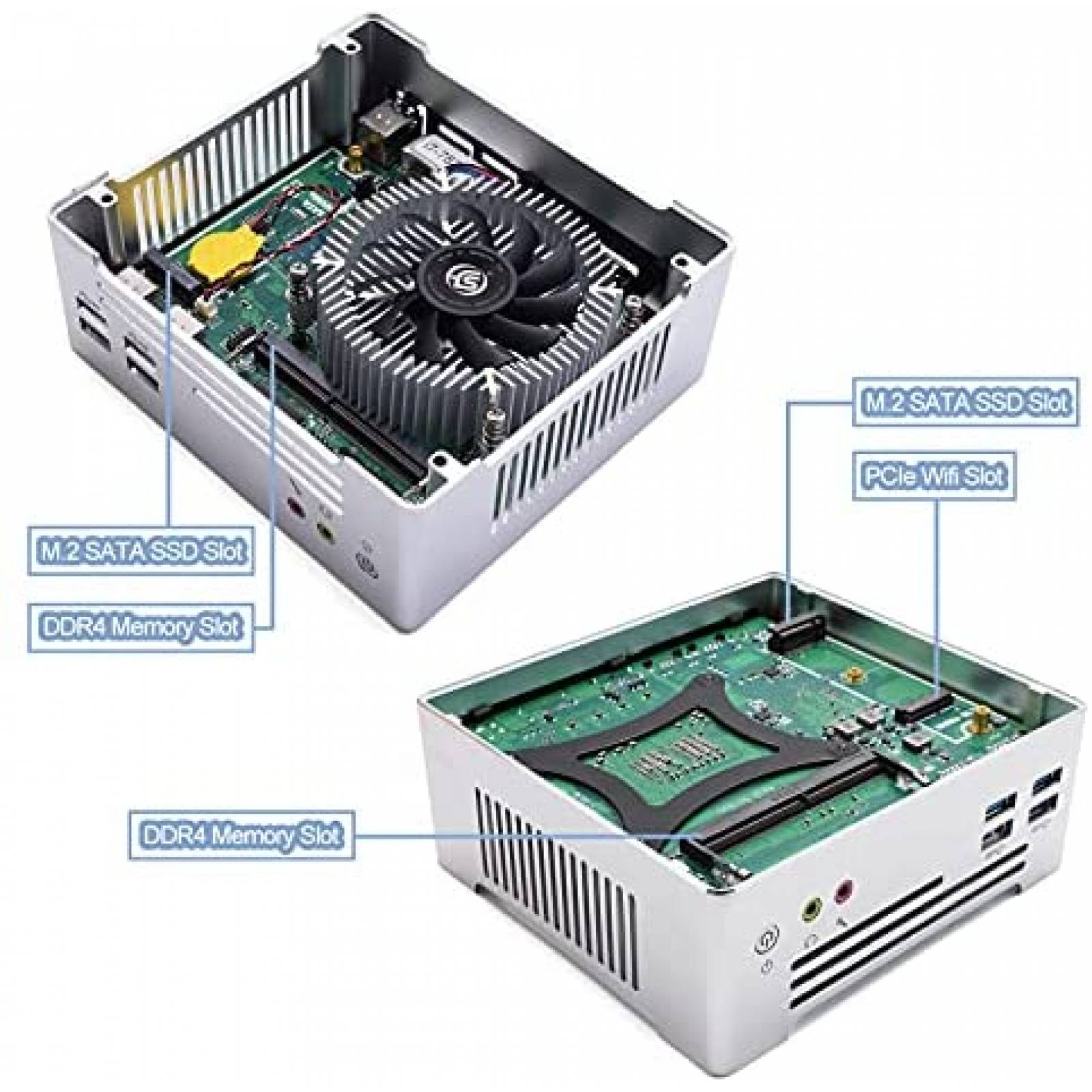 Mini PC FANPEEC Core i9 32GB RAM 512GB SSD 4K UHD -Blanco