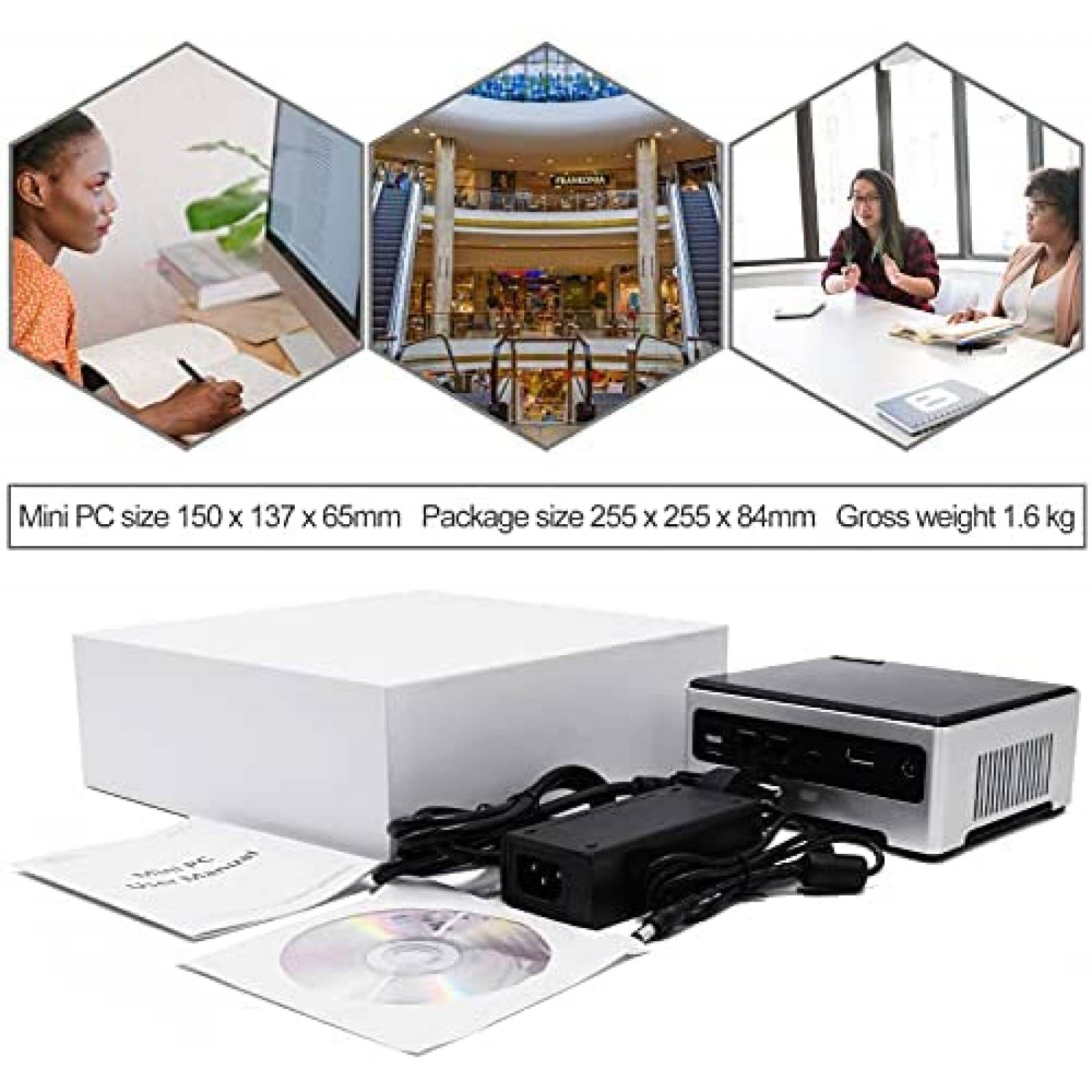 Mini PC FANPEEC Core i9 32GB RAM 512GB SSD 4K UHD -Blanco