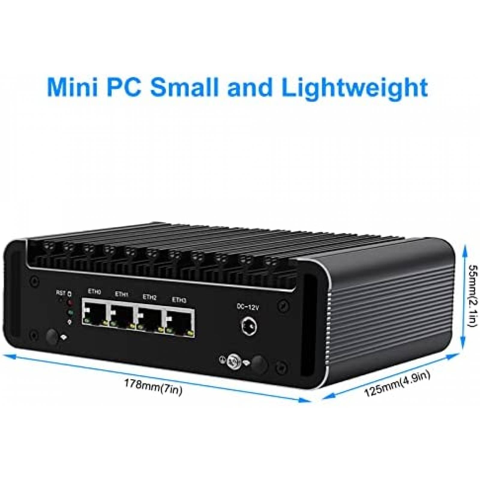 Mini PC Barebone Kikusenko Firewall J4125 8GB 128GB USB HDMI